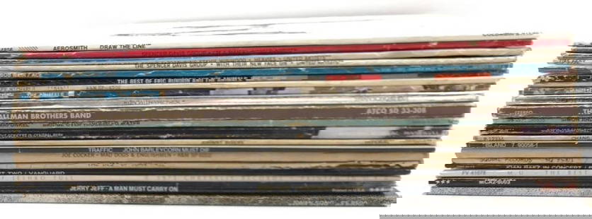 Collection of Vinyl Records: Collection of Vinyl Records, this set has 20 records in total, with albums from Aerosmith, Simon and Garfunkel, Spencer Davis, The Animals, Bad Company, and more. all records are in good condition and
