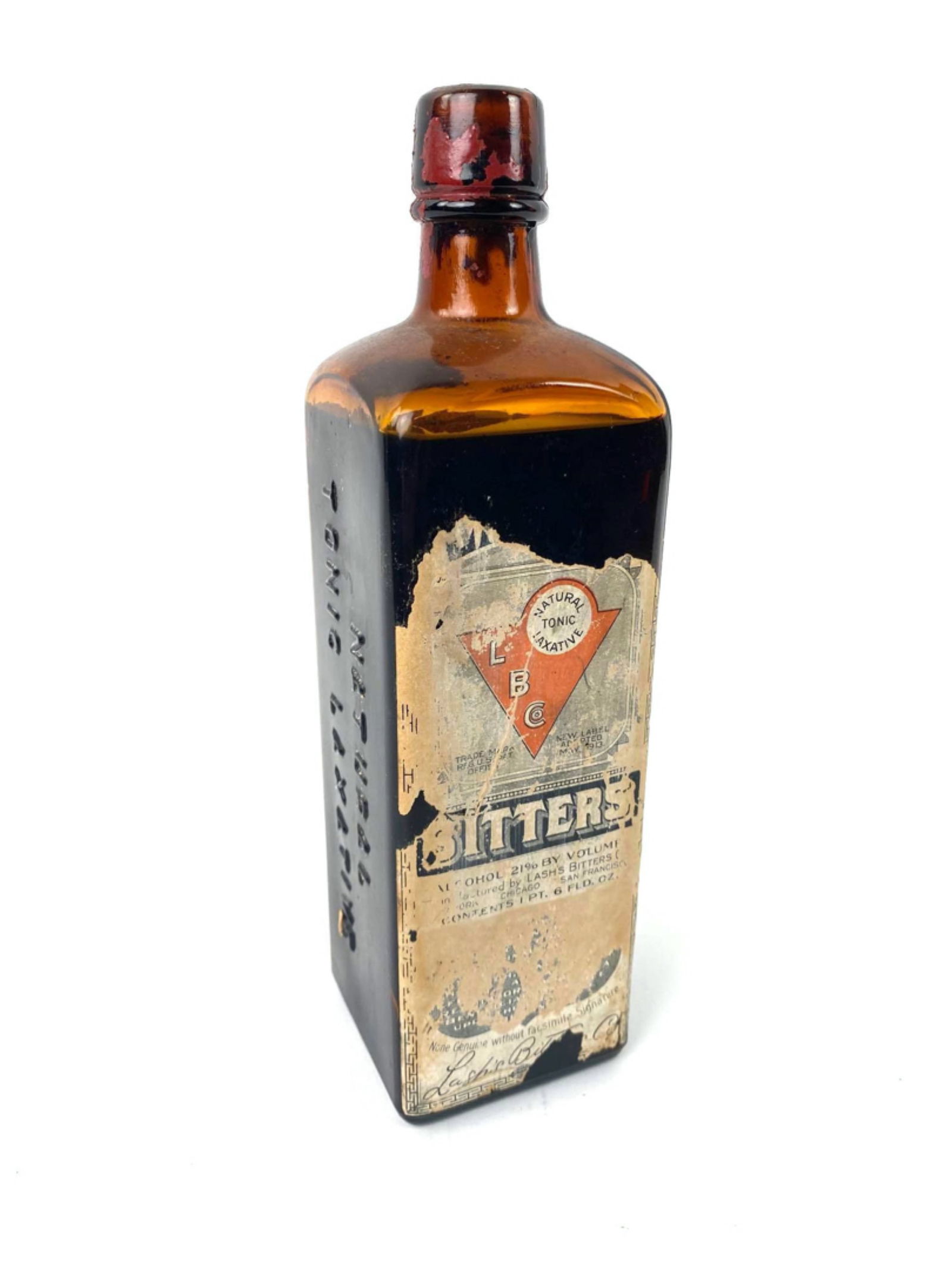 Lashs Natural Tonic Laxative Bitters Bottle Full W/wax Seal Auction