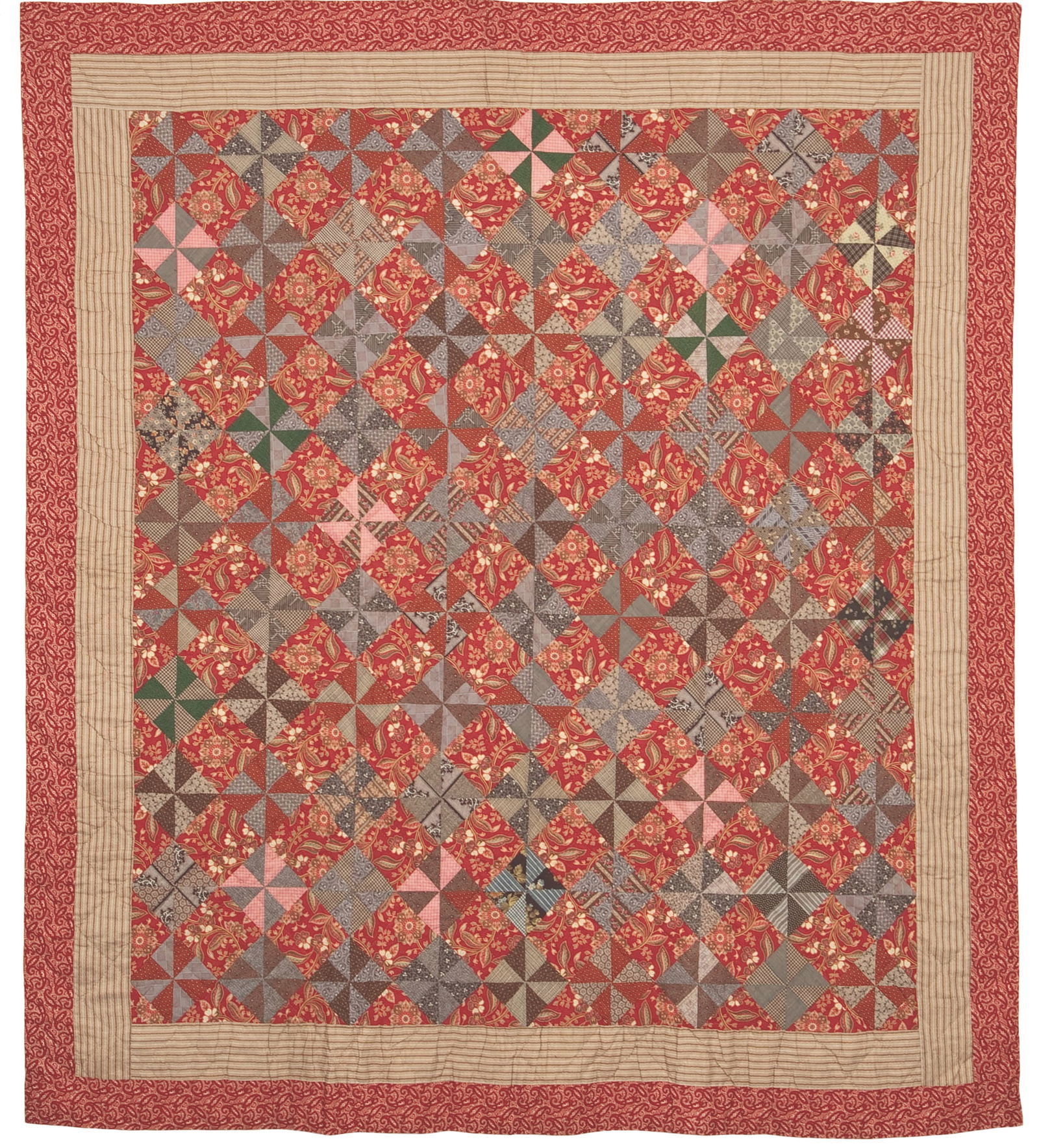 Pinwheels, circa 1875 Antique Quilt (1 of 1)