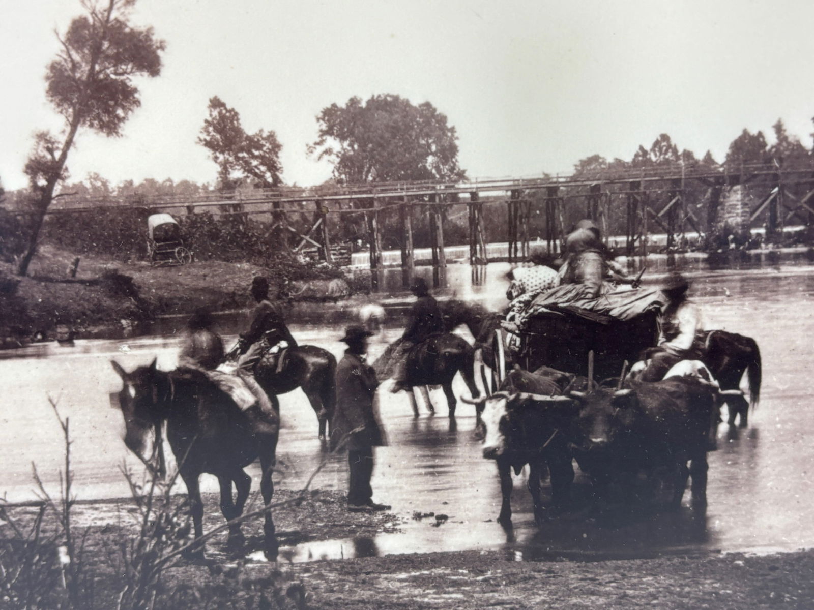 Crossing The Rappahannock By Timothy O'Sullivan: The image is part of a remarkable series of at least seven taken by photographer Timothy O?Sullivan on a frantic day for the Union army: August 19, 1862. That day, John Pope?s Army of Virginia was in
