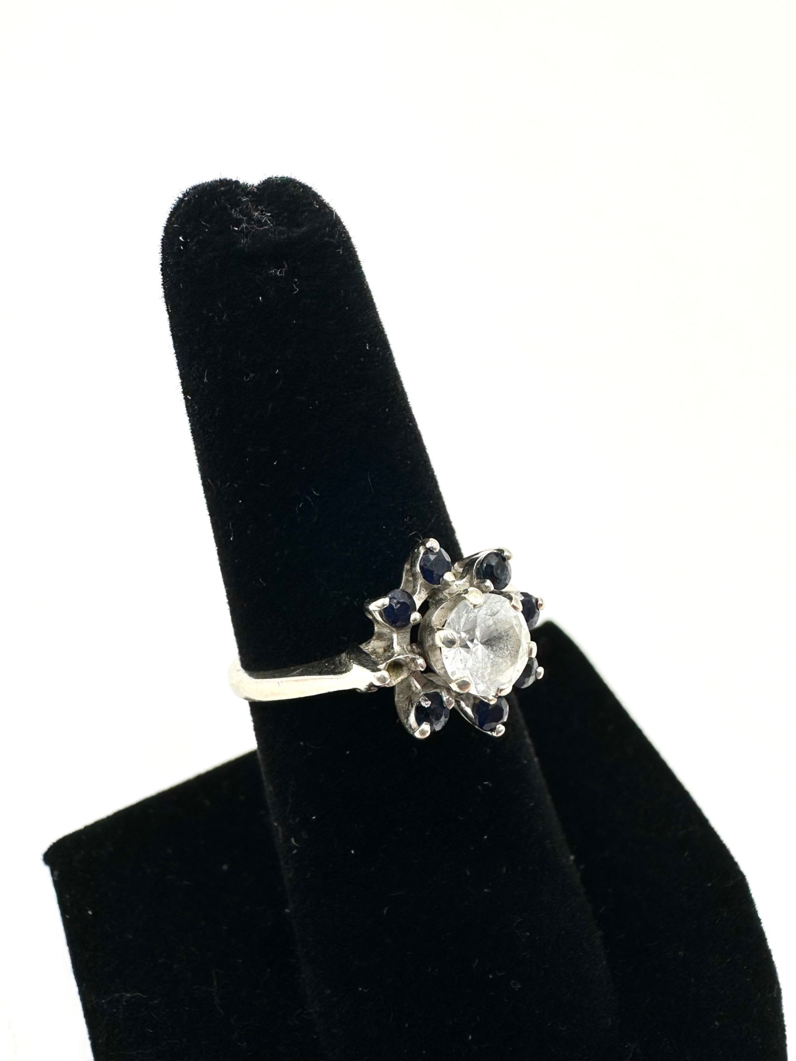 14K White Gold Ring with Topaz and Sapphire (1 of 6)