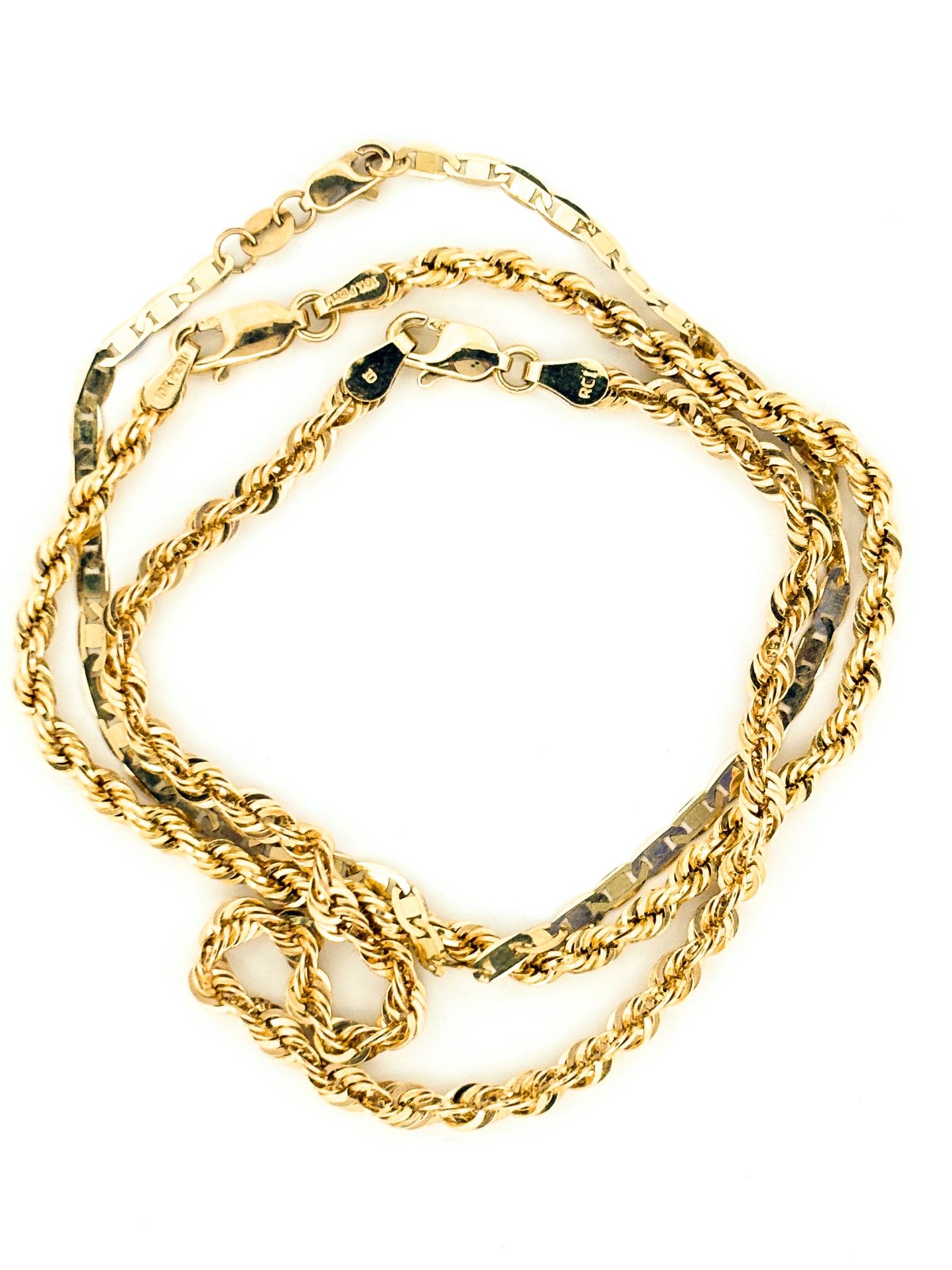 10K Yellow Gold Bracelets and Necklace .15 ozt (1 of 9)