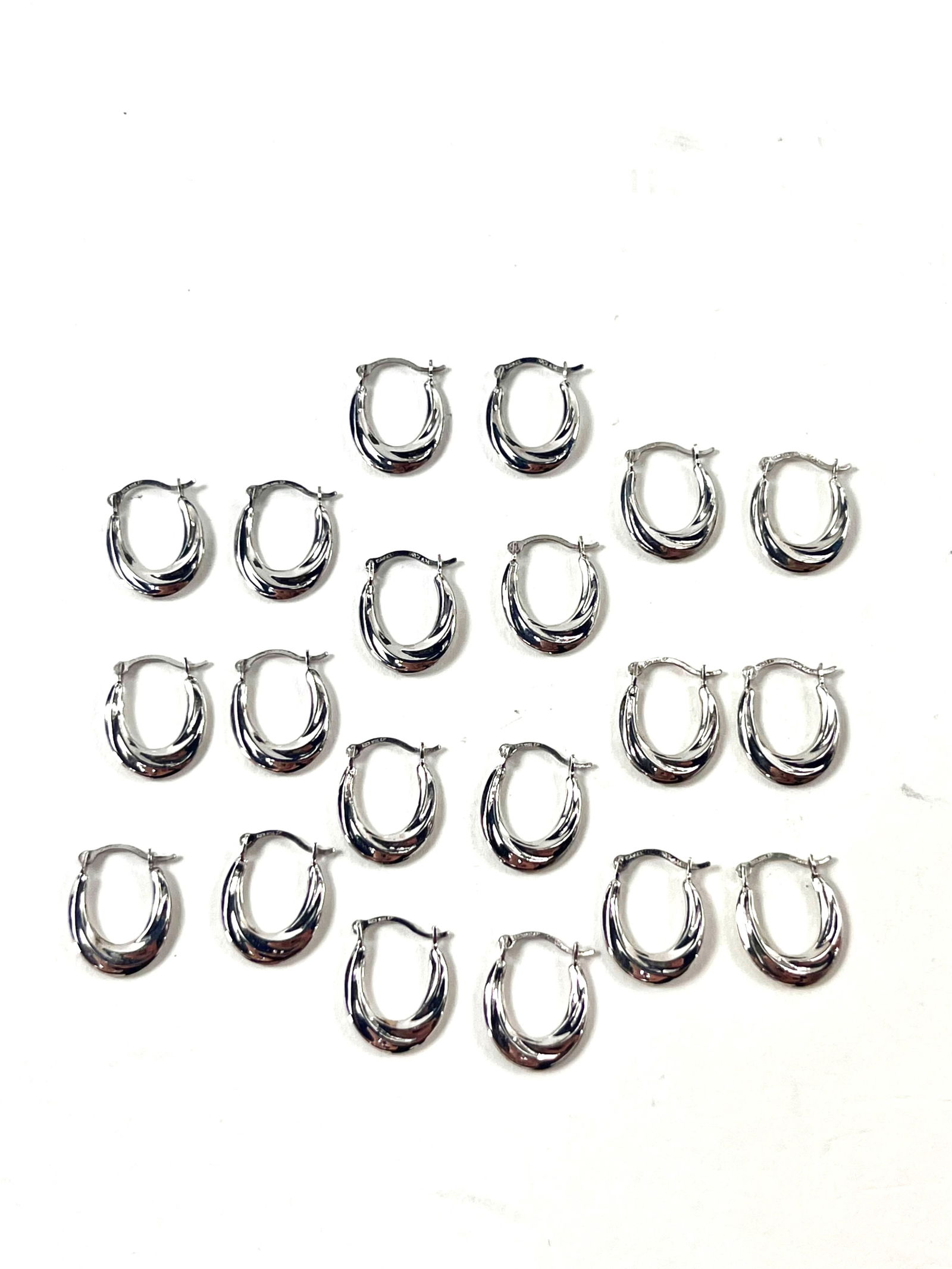 10K White Gold Hoop Earrings Ten Pair .10 ozt. (1 of 7)