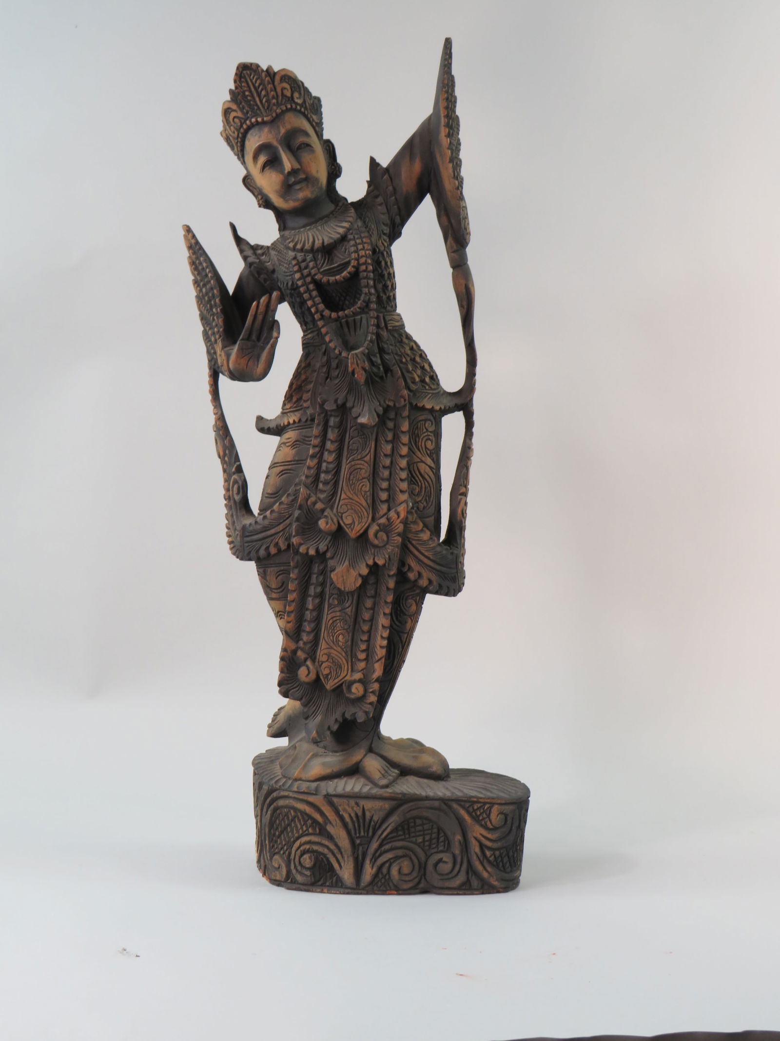 Hand Carved Wooden Dancer Statue (1 of 12)