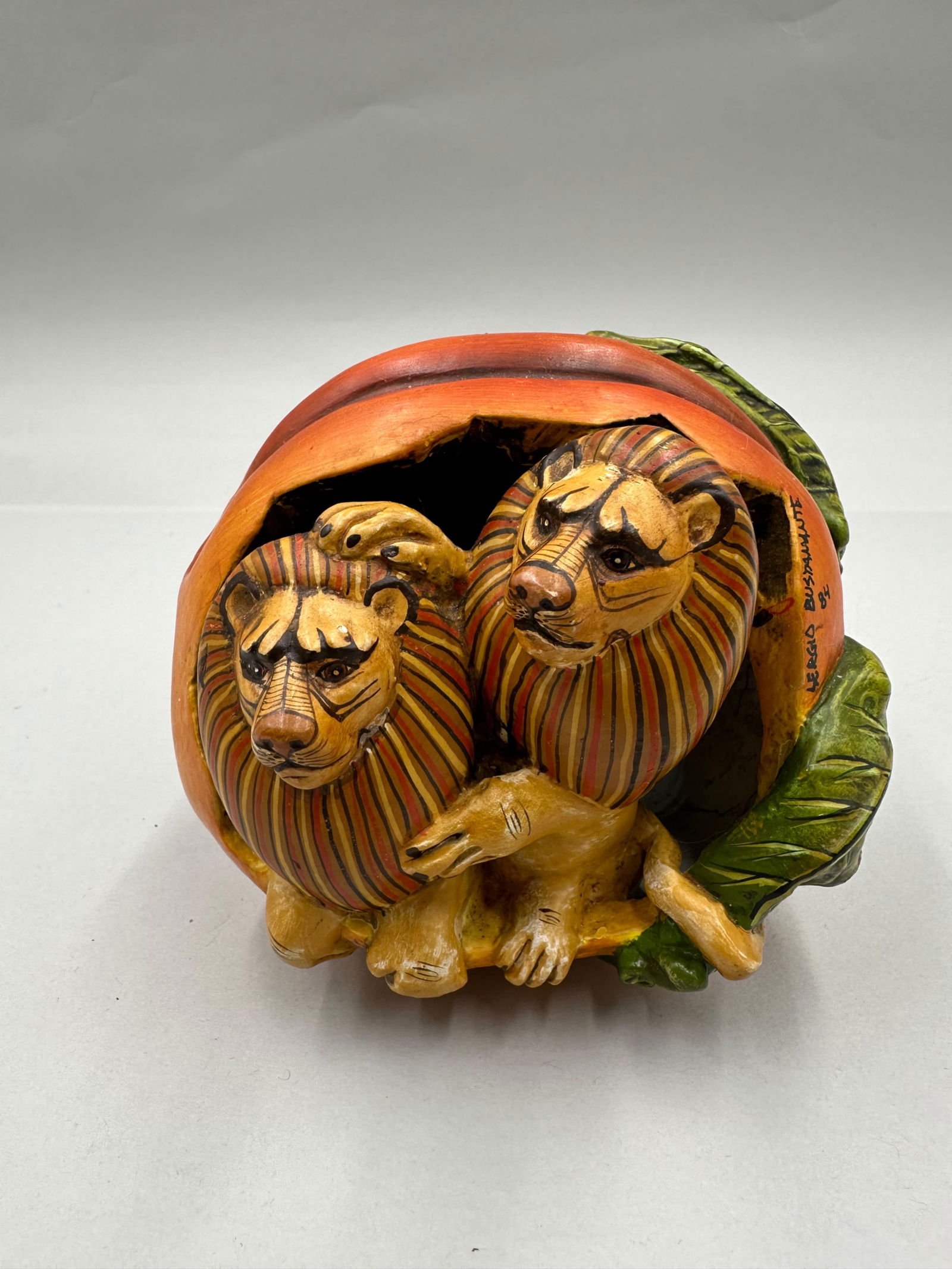 Lions In a Pumpkin Sculpture (1 of 6)