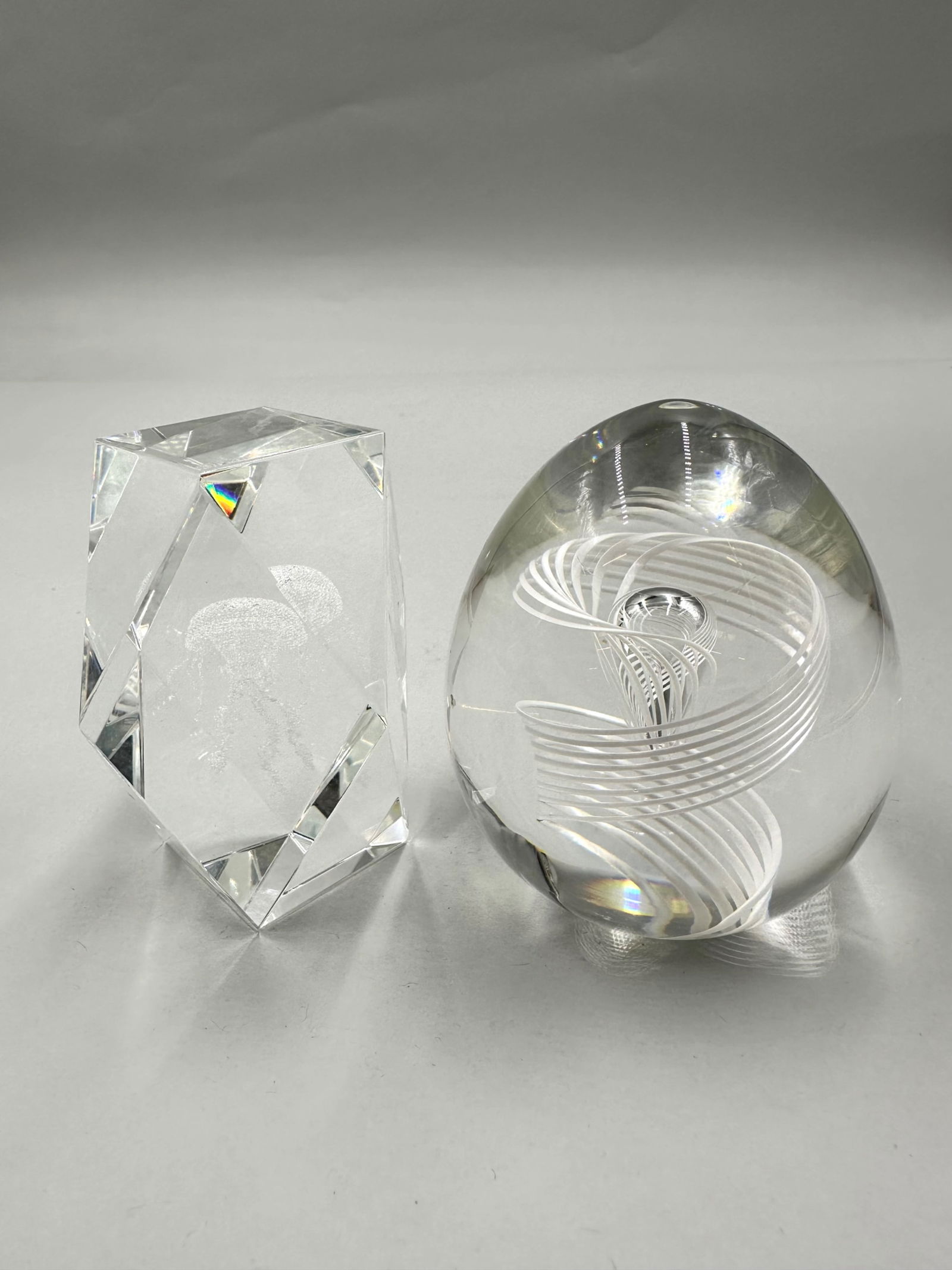 Pair of Clear Glass Paperweights (1 of 12)