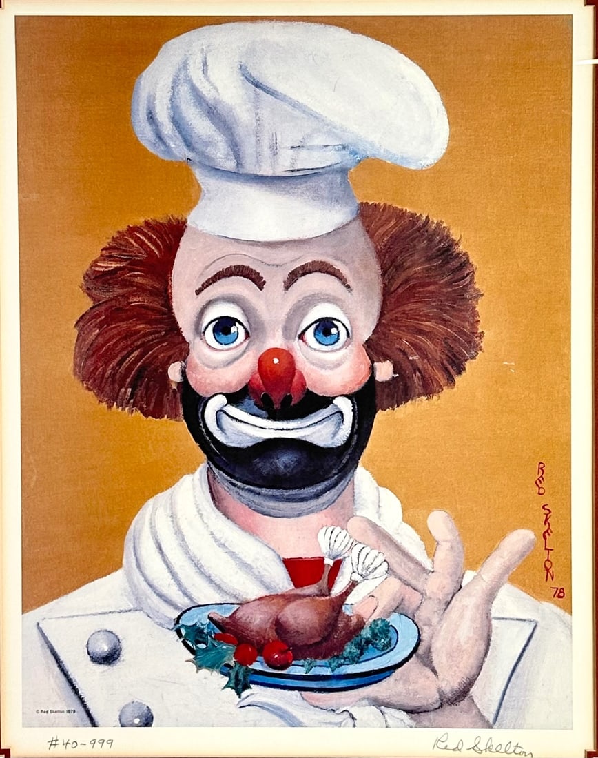 The Chef, Red Skelton, 1978: Artist: Red Skelton Title: The Chef Origin: American Media: Lithograph Dimensions: 23x28 in Additional Information: Art by the legendary comedian and television show host. Limited edition lithograph p