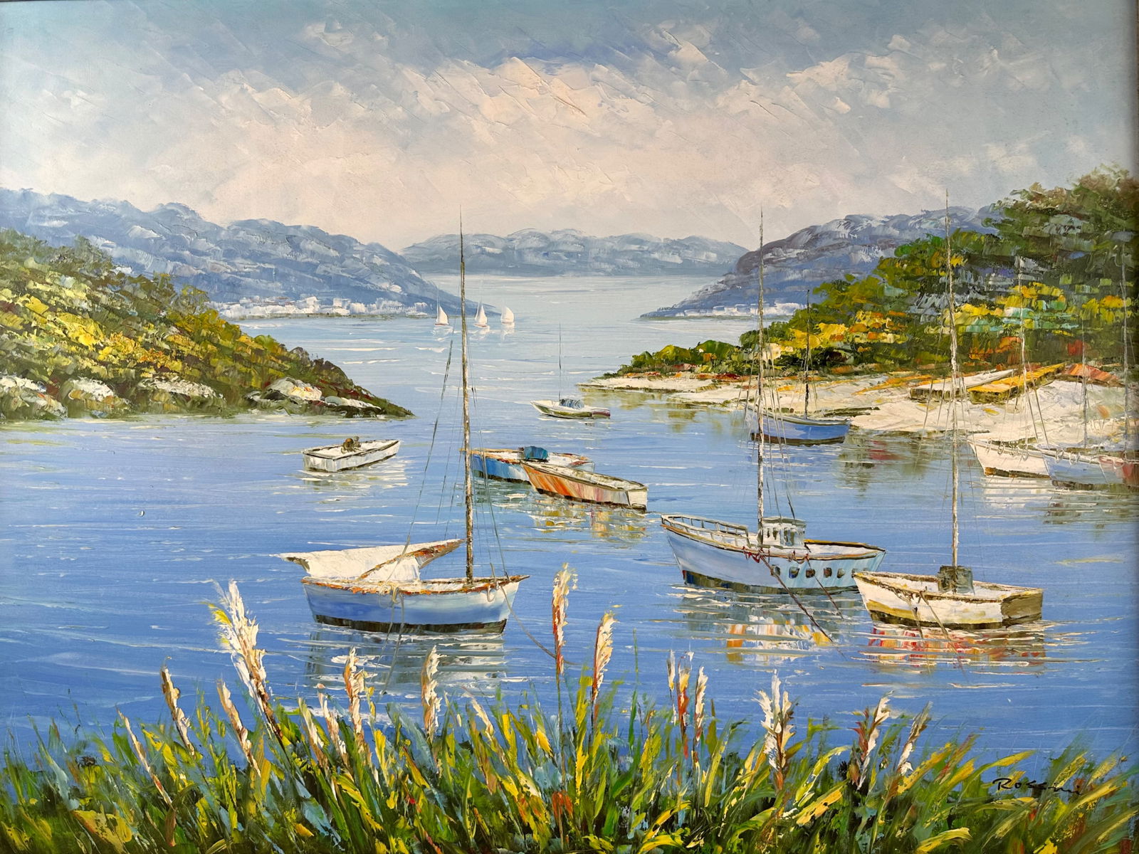 Rossini Italian Lake Oil Painting Auction