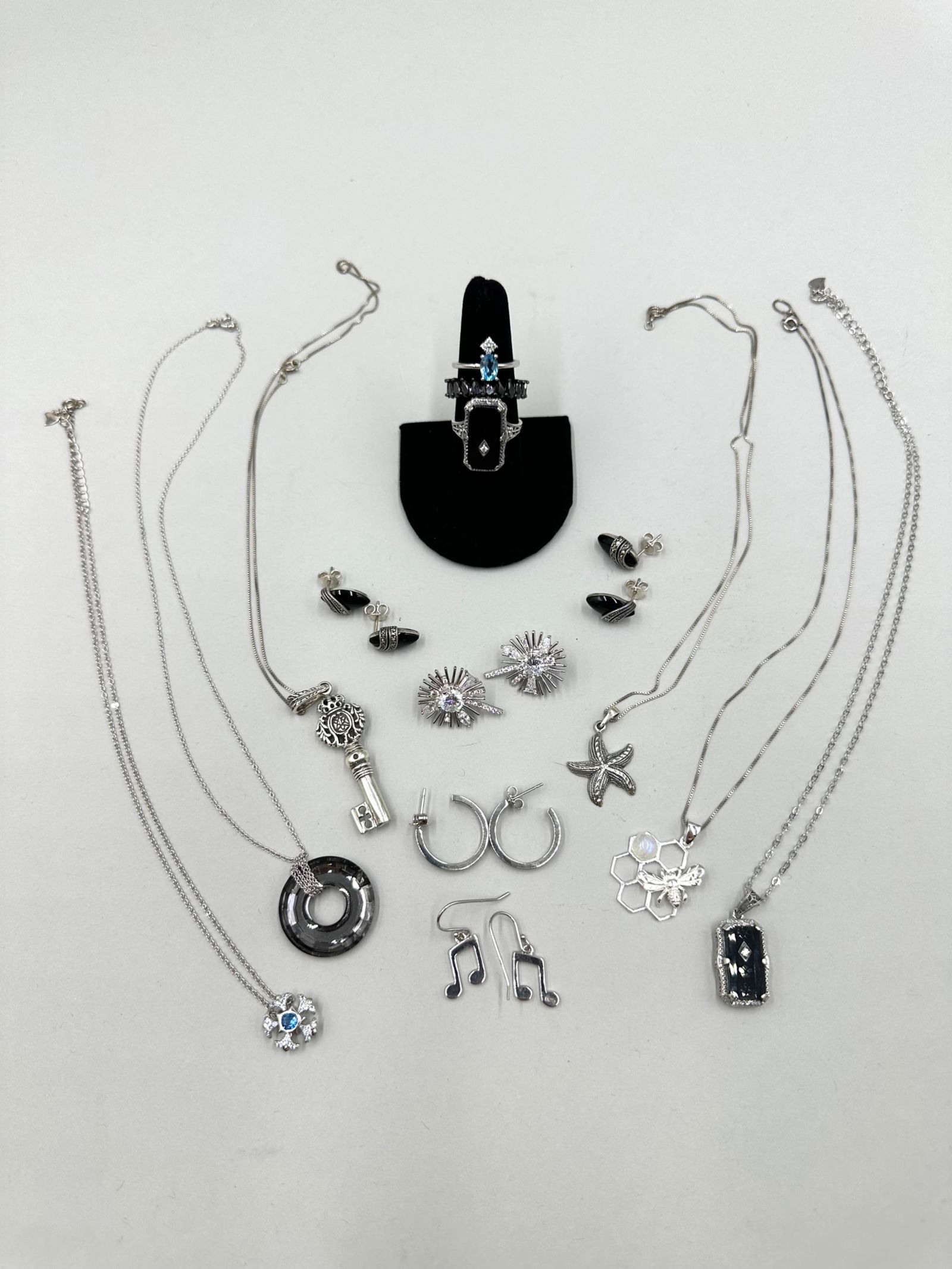 Sterling Silver Earrings Necklaces and Rings (1 of 16)