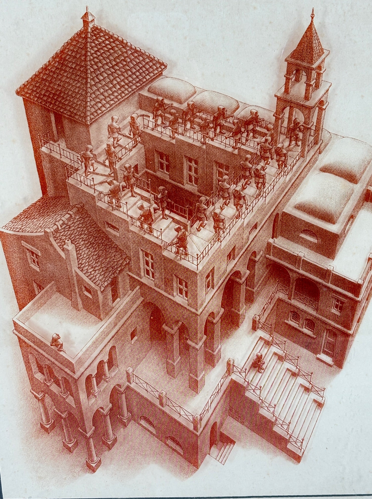 M.C. Escher Ascending by Lucid Lines Prints on Glass (1 of 9)