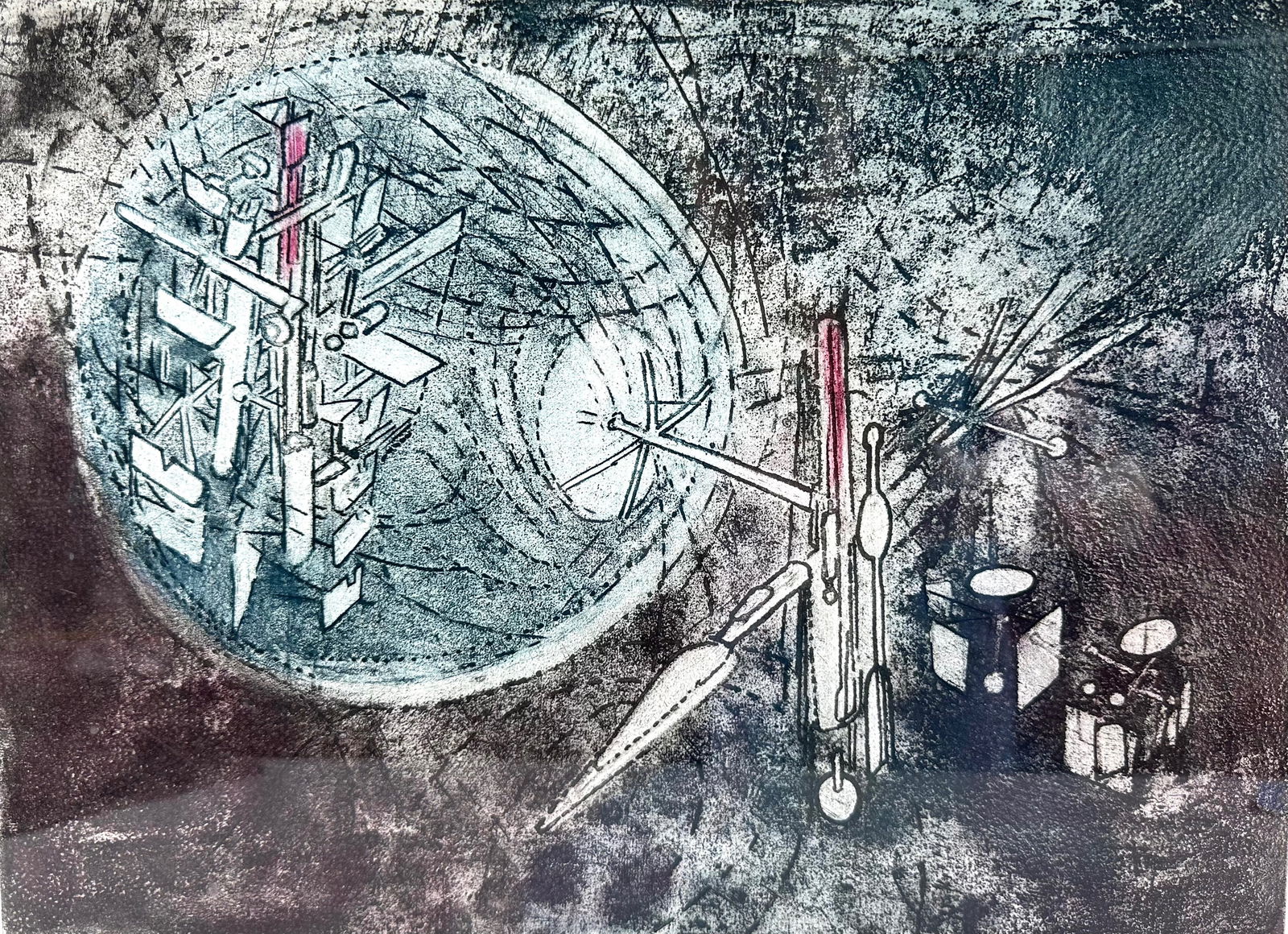 Roberto Matta Detta Dentro Do Significado: Artist: Roberto Matta Title: Come Detta Dentro Do Significado, Plate 6 Origin: Chili, 1962 Medium: Aquatint Etching on Japan Paper Dimensions: 22.5x18.5in Additional Information: The piece is of machi