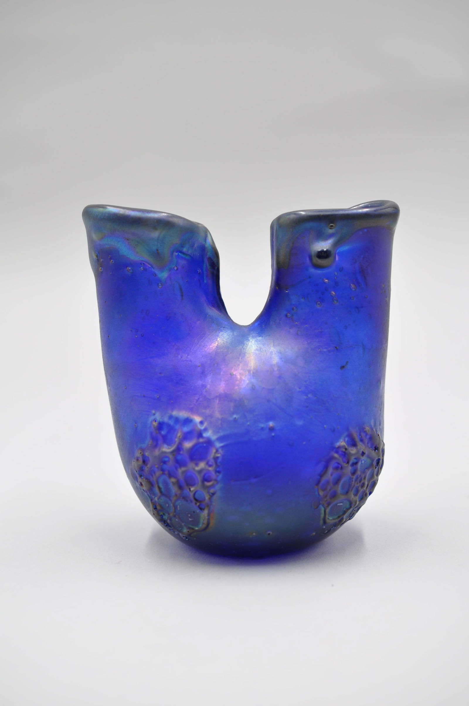 Charles G Lotton Cobalt Blue Lava Two Bud Vase (1 of 7)