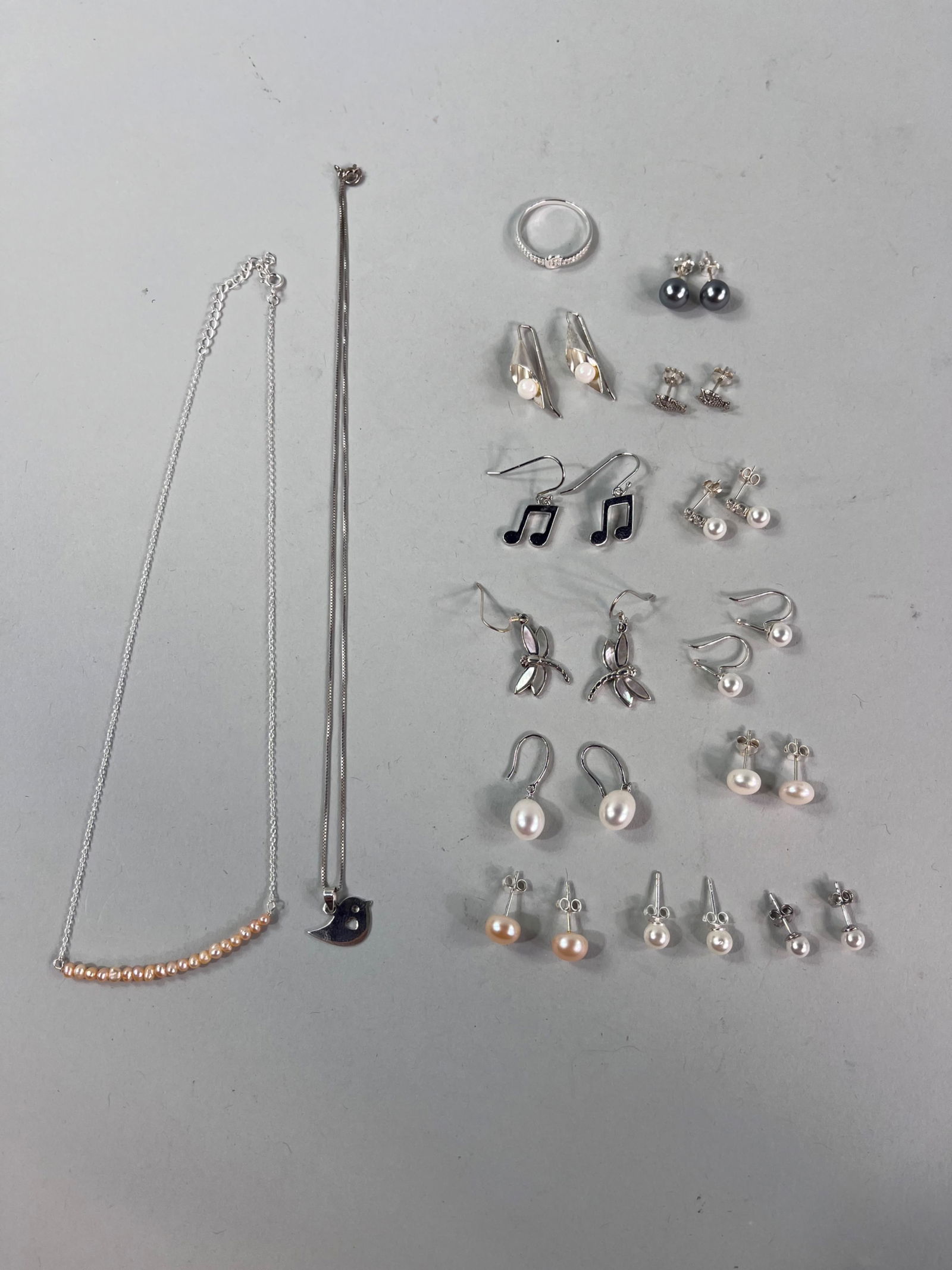 925 Pearls Earrings Ring Necklaces (1 of 7)