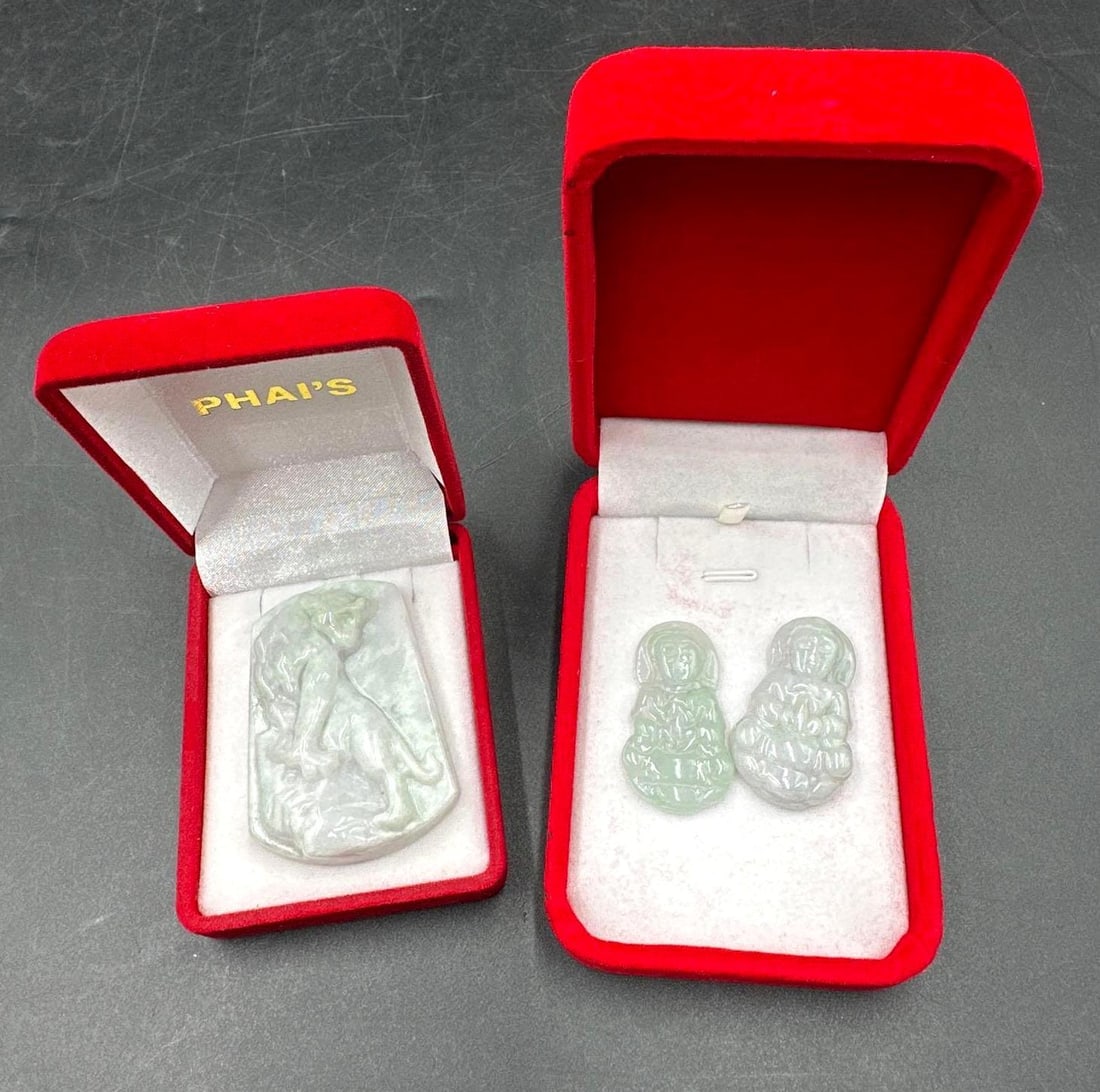 Jade Bodhisattva and Wildcat Pendants (1 of 8)