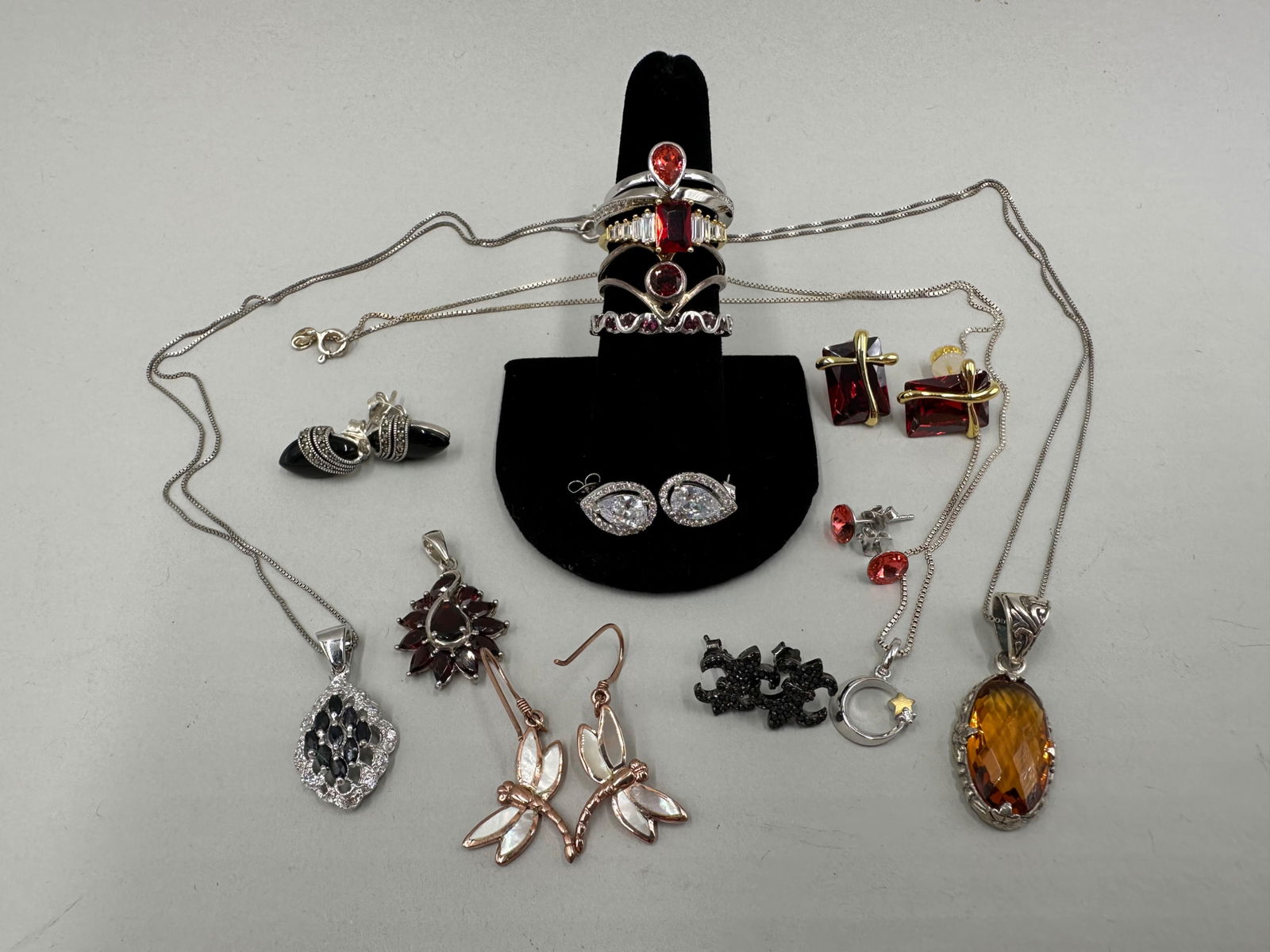 925 Multi Toned Silver Earrings Necklaces, Rings (1 of 17)