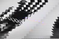 Platinum Sapphire Corundum and Diamond Bracelet