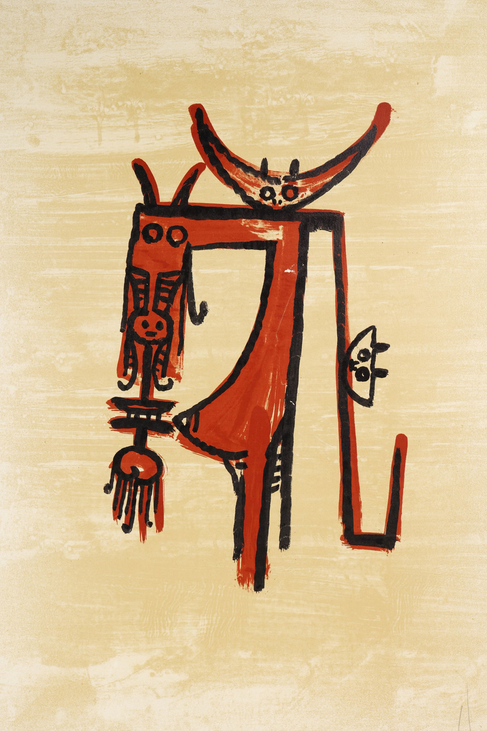 Wifredo Lam, El Ultimo Viaj Del Bu que Fantasma: Artist: Wifredo Lam. Title: El Ultimo Viaj Del Bu que Fantasma. Origin: Cuba, 1976. Medium: Lithograph on Paper. Dimensions: 22x30in. Condition: Excellent/ Very Good Tape on the back from framing. Add