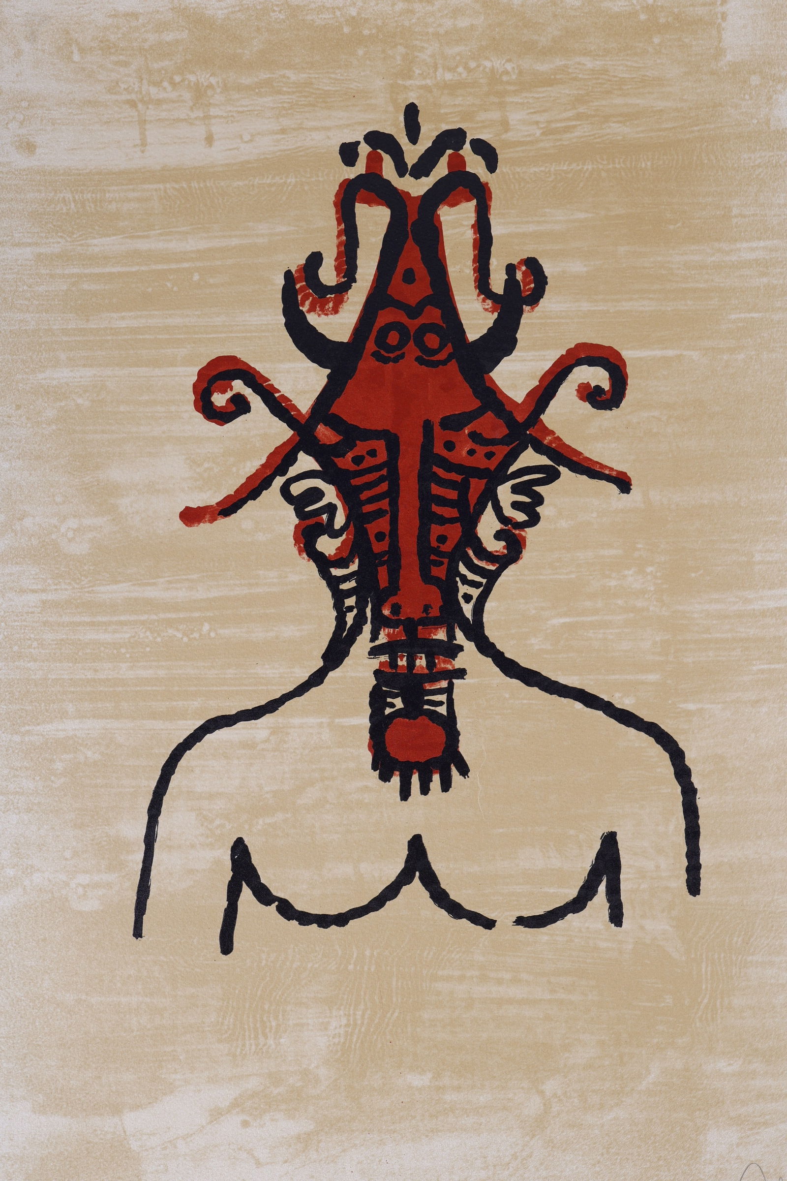 Wifredo Lam, El Ultimo Viaje Del Buque: Artist: Wifredo Lam. Title: El Ultimo Viaje Del Buque. Origin: Cuban, 1976. Medium: Lithograph in colors, on wove paper. Dimensions: 22x30 in. Condition: Excellent. Additional Information: An abstract