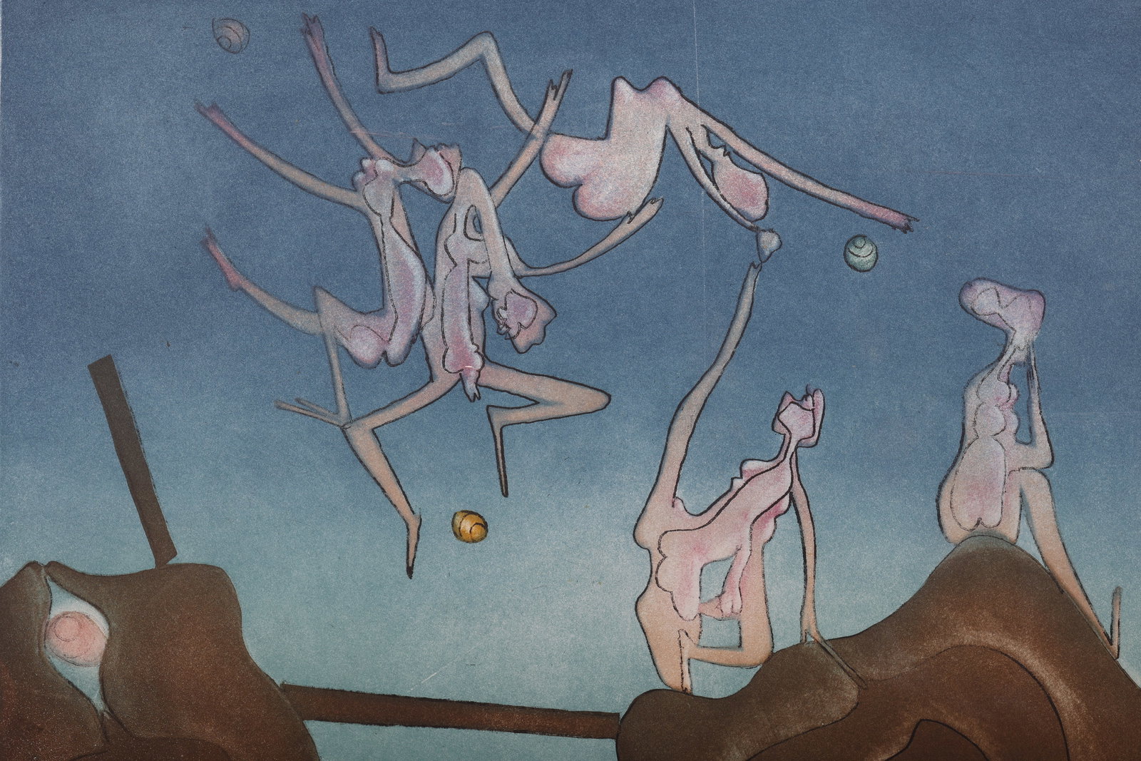 Roberto Matta, Affiche puor l'exposition Matta: Artist: Roberto Matta. Title: Affiche Puor l'exposition Matta. Origin: Chili, 1968. Medium: Aquatint Print on Paper. Dimensions: 27.5x21.25 in. Condition: Very good, it has some light markings and a t