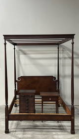 Four Poster Canopy Bed and Night Tables Chest (1 of 20)