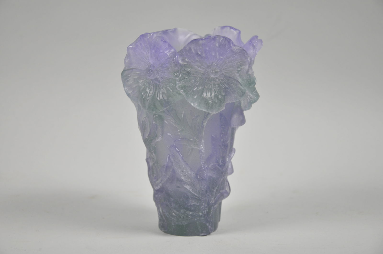 Daum Crystal Pate de Verre Lavender Vase (1 of 7)