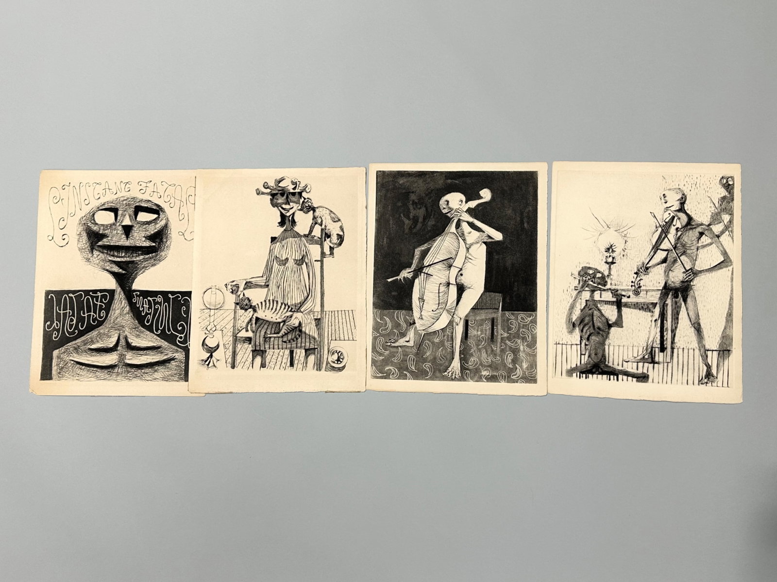 Mario Prassinos, Etchings: Artist: Mario Prassinos (1816-1985) Title: Four Etchings Origin: French, Turkish