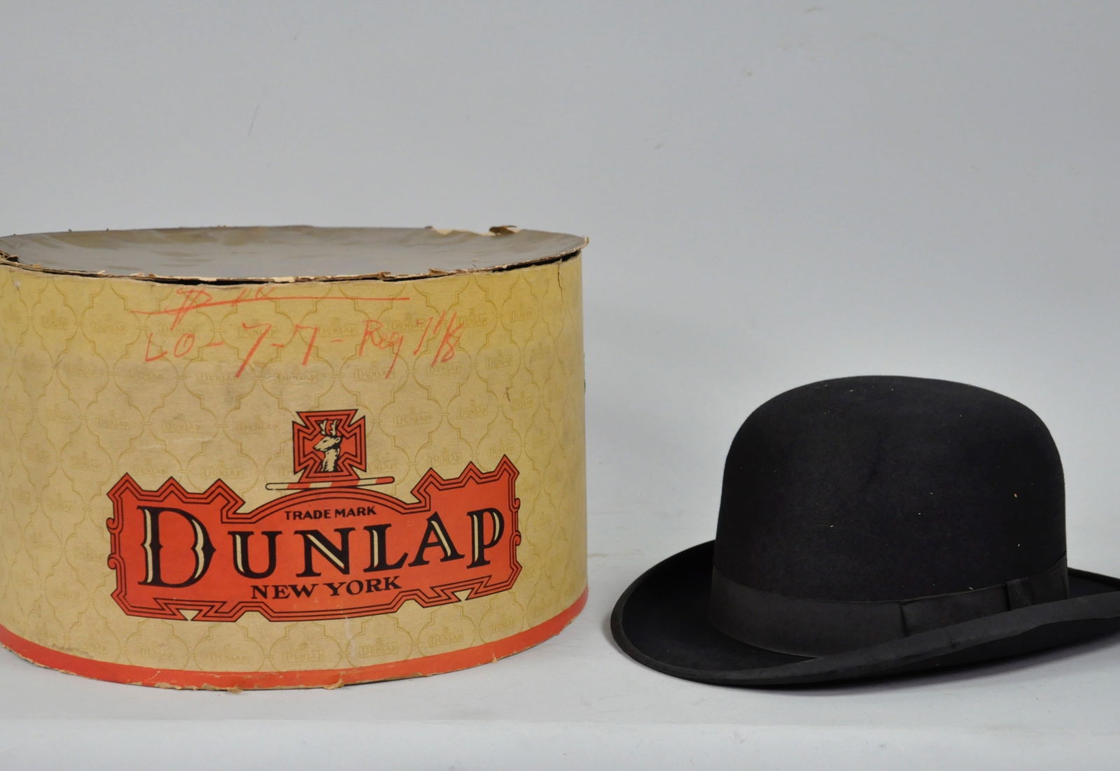 Knox Black Bowler Derby Hat and Dunlap Hat Box (1 of 9)