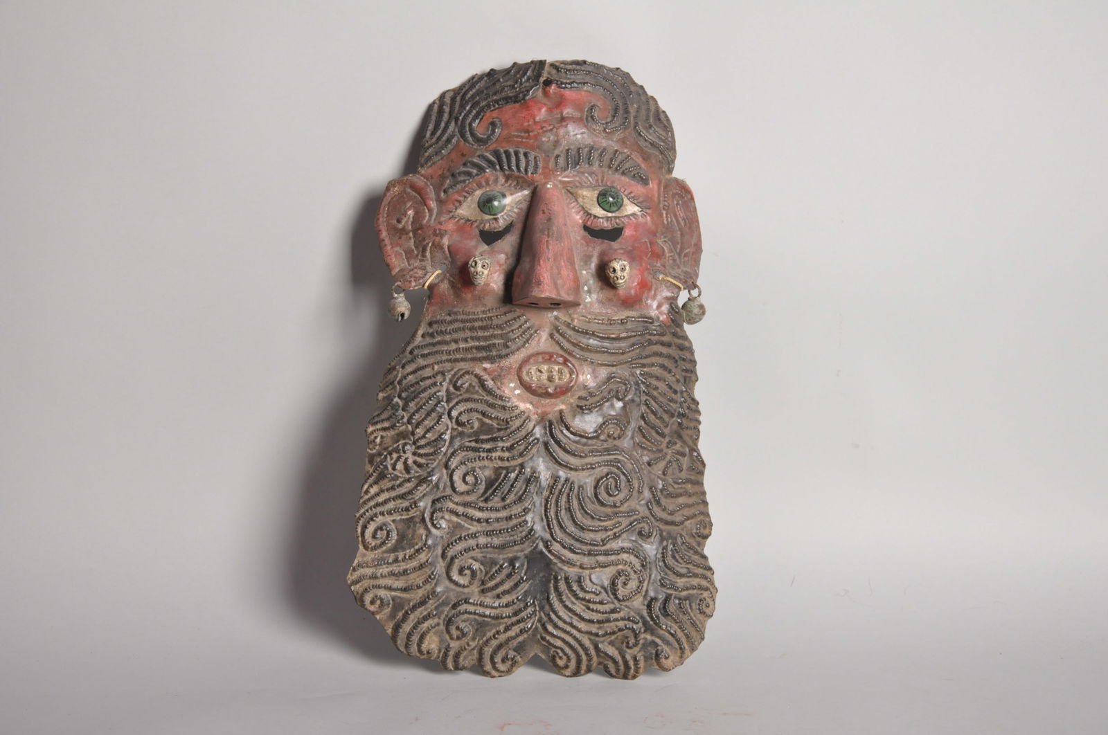 Barbones Metal Ceremonial Painted Dance Mask (1 of 6)