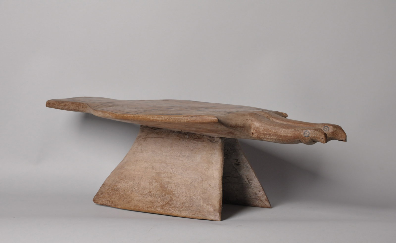 Kalapalo Vulture Double Headed Bench, Brazil: Origin: Indigenous People of Brazil, from Brazil's Amazonian rain forest Dimensions: 12x29x8.5in Condit
