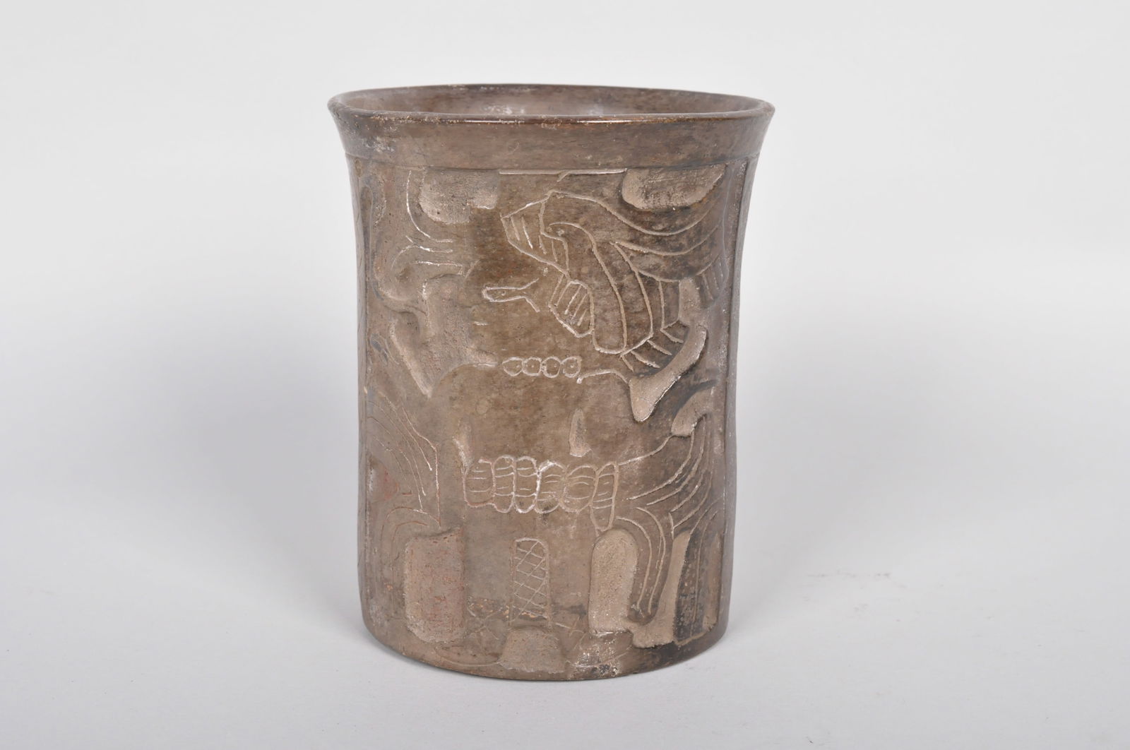 Mayan Earthenware Carved Vessel (1 of 6)