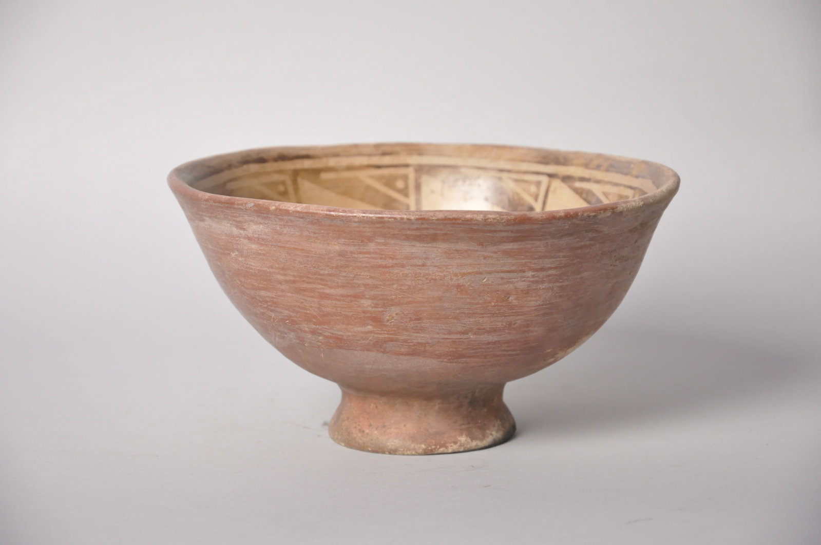 Pre Columbian Pedestal Pottery Bowl: Origin: Pre-Columbian, potentially from the Narino Capuli culutal complex in the Southern Highland Narino region in present day