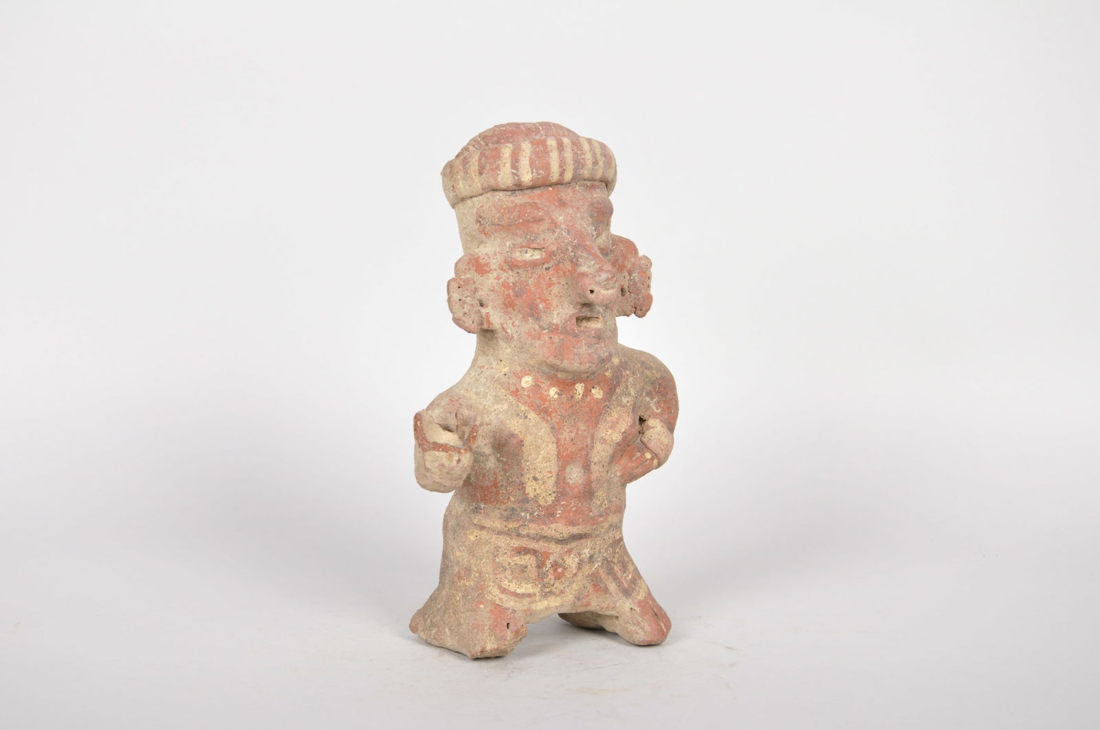Pre Columbian Pottery Figure: Origin: Pre-Columbian, believed to be from the Nayarit culture of West Mexico, 200 B.C to 200 A.D. Dimensions: 5.2.25x8 in.