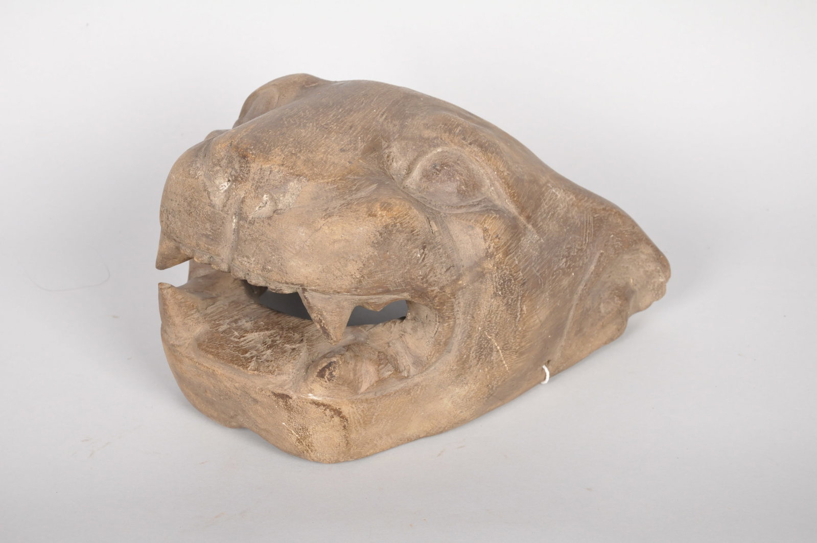 Carved Wooden Jaguar Mexican Mask: Origin: Mexican, central America Dimensions: 10x6.5x10 in. Condition:
