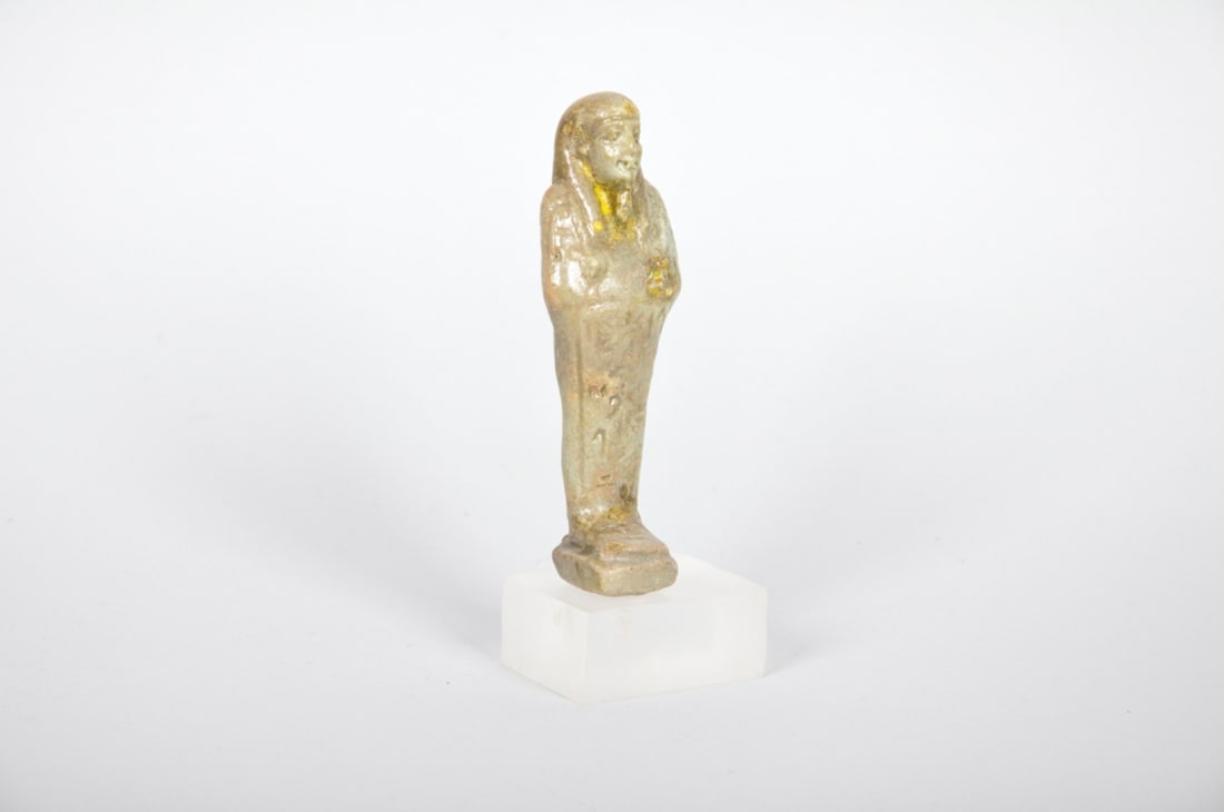 Ancient Egyptian Green Faience Ushabti Late Period 664-332 BC: Origin: Ancient Egyptian, Late Period 664-332 BC Dime
