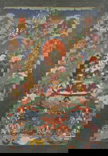 Thangka White Tara Tibetan Painting: Title: White Tara, Mid 20th Century Origin: Tibet Medium: Pigment of Cotton Paper