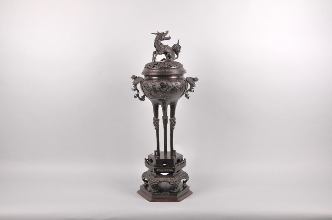 Bronze Japanese Incense Burner Censer (1 of 12)