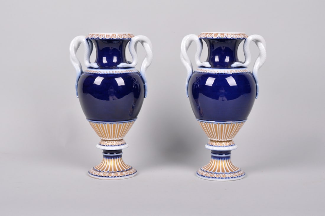 Meissen Snake Handle Vases, German 19th Century (1 of 13)