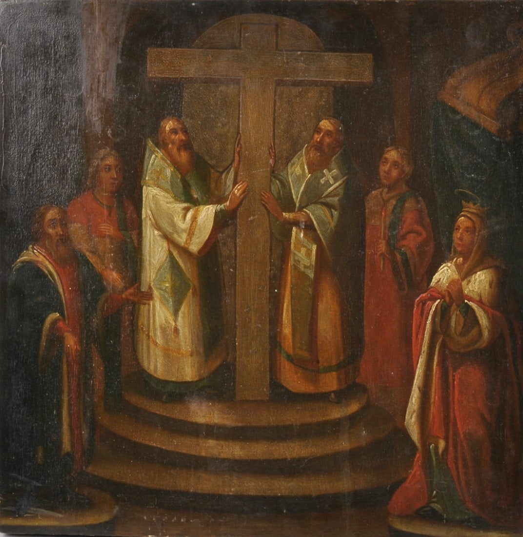 Icon, Elevation of the Holy, 19th Century, School of Moschow (1 of 12)