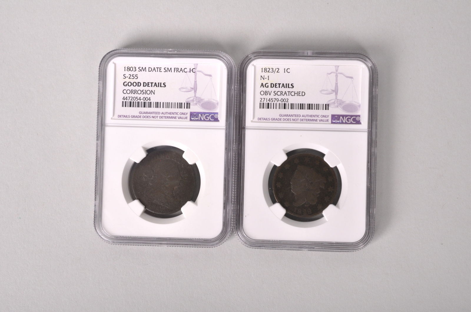 1823/2 and 1803smdate/smfrac Large Cents Graded by NGC (1 of 14)