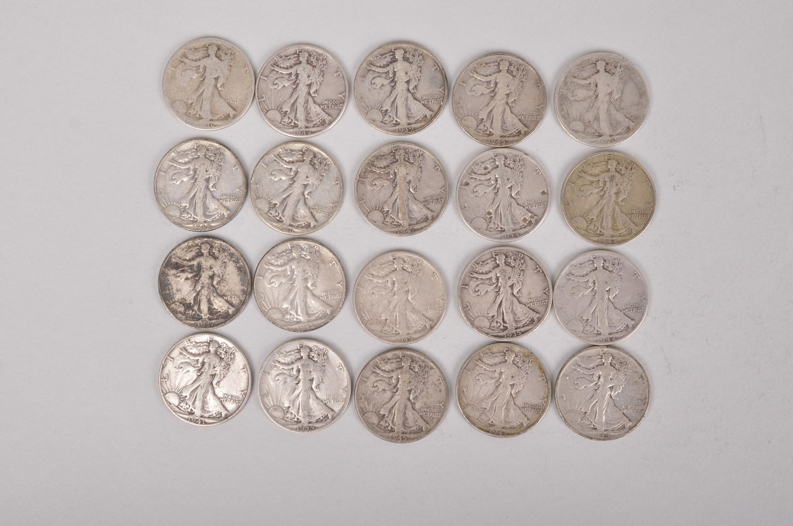 Assorted Silver Walking Liberty Half Dollars (1 of 12)