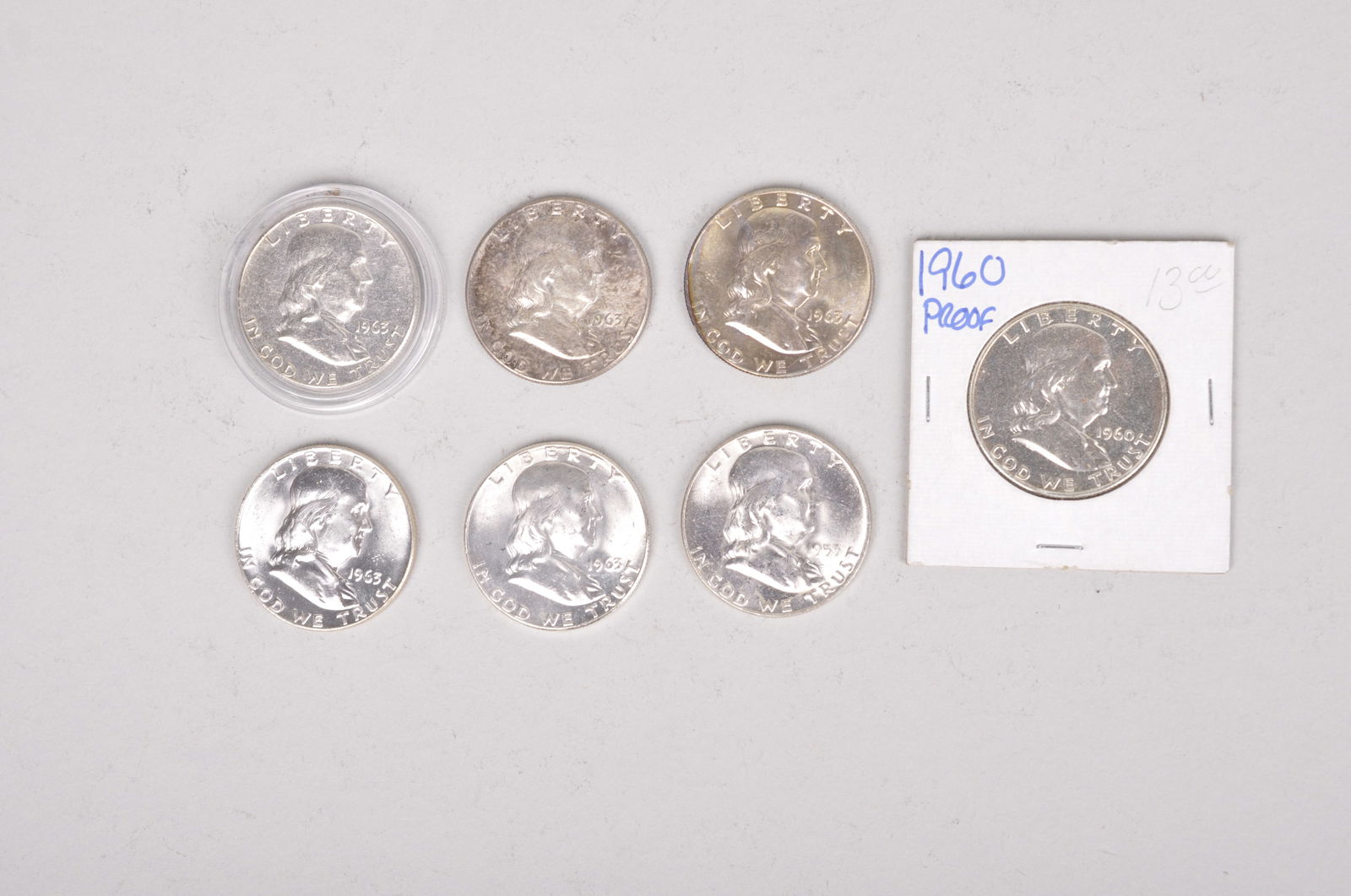 Assorted Silver Franklin Half Dollars (1 of 14)