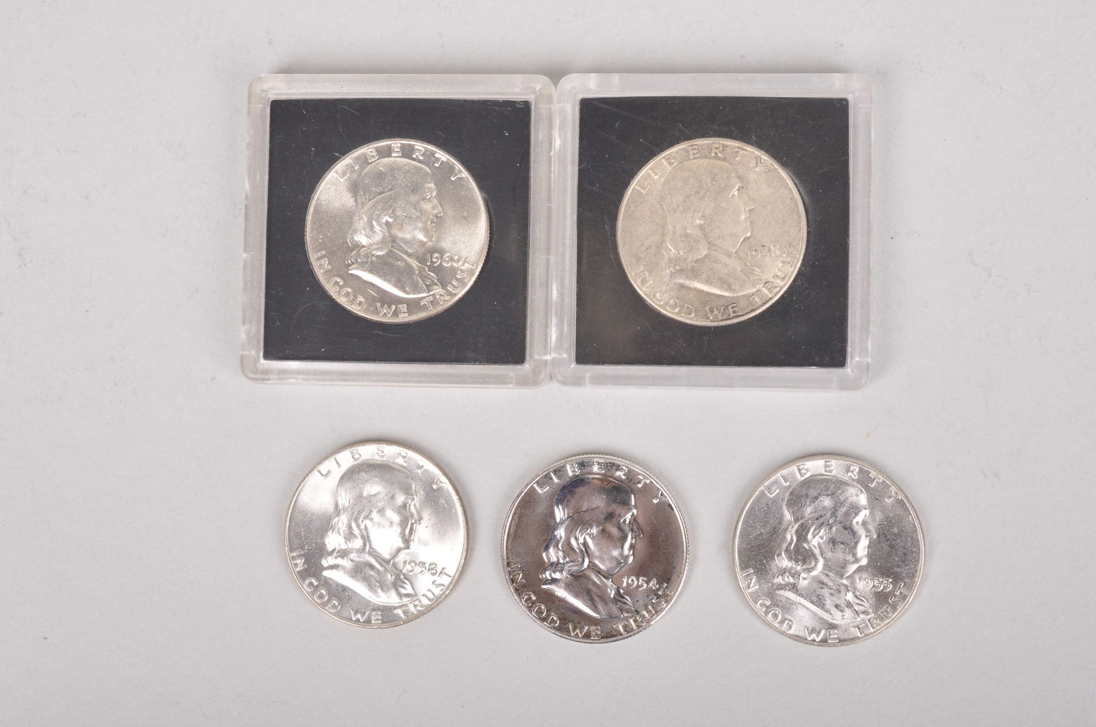 Assorted Silver Franklin Half Dollars (1 of 9)