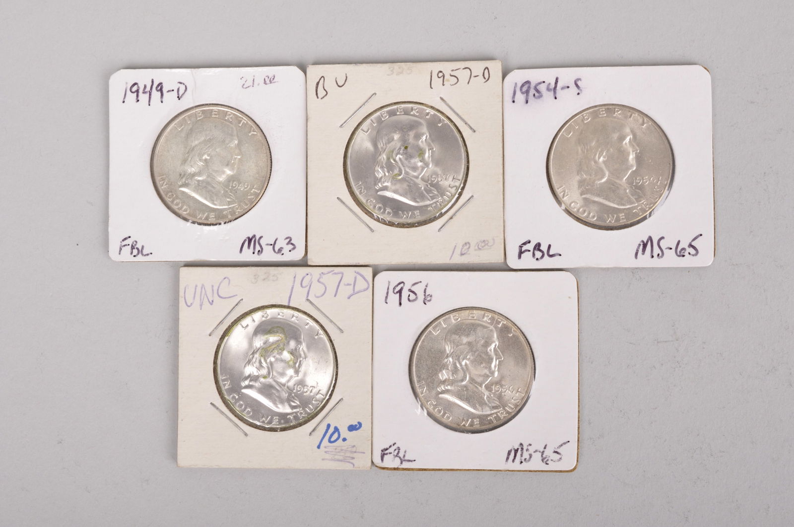 Assorted Silver Franklin Half Dollars (1 of 9)