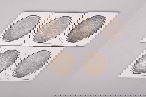 Assorted Silver Morgan Dollars: Additional Description: Assorted Silver Morgan Dollars, 1901O, 1889P, 1890P, 1890P, 1886P, AU or MS