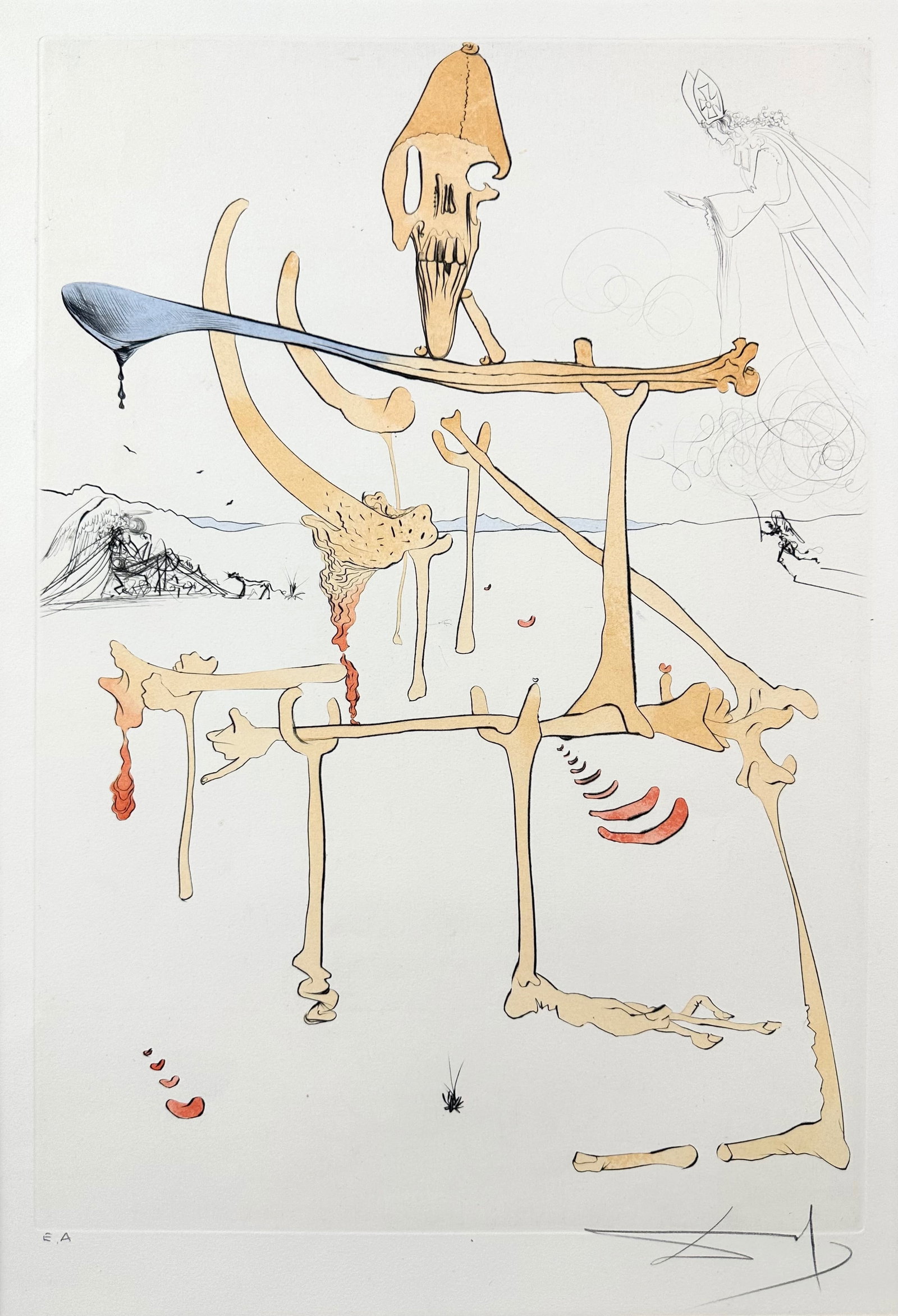 Salvador Dali, Paysage avec Squlette Landscape Skeleton: Artist: Salvador Dali Title: Paysage avec Squelette Landscape Skeleton Origin