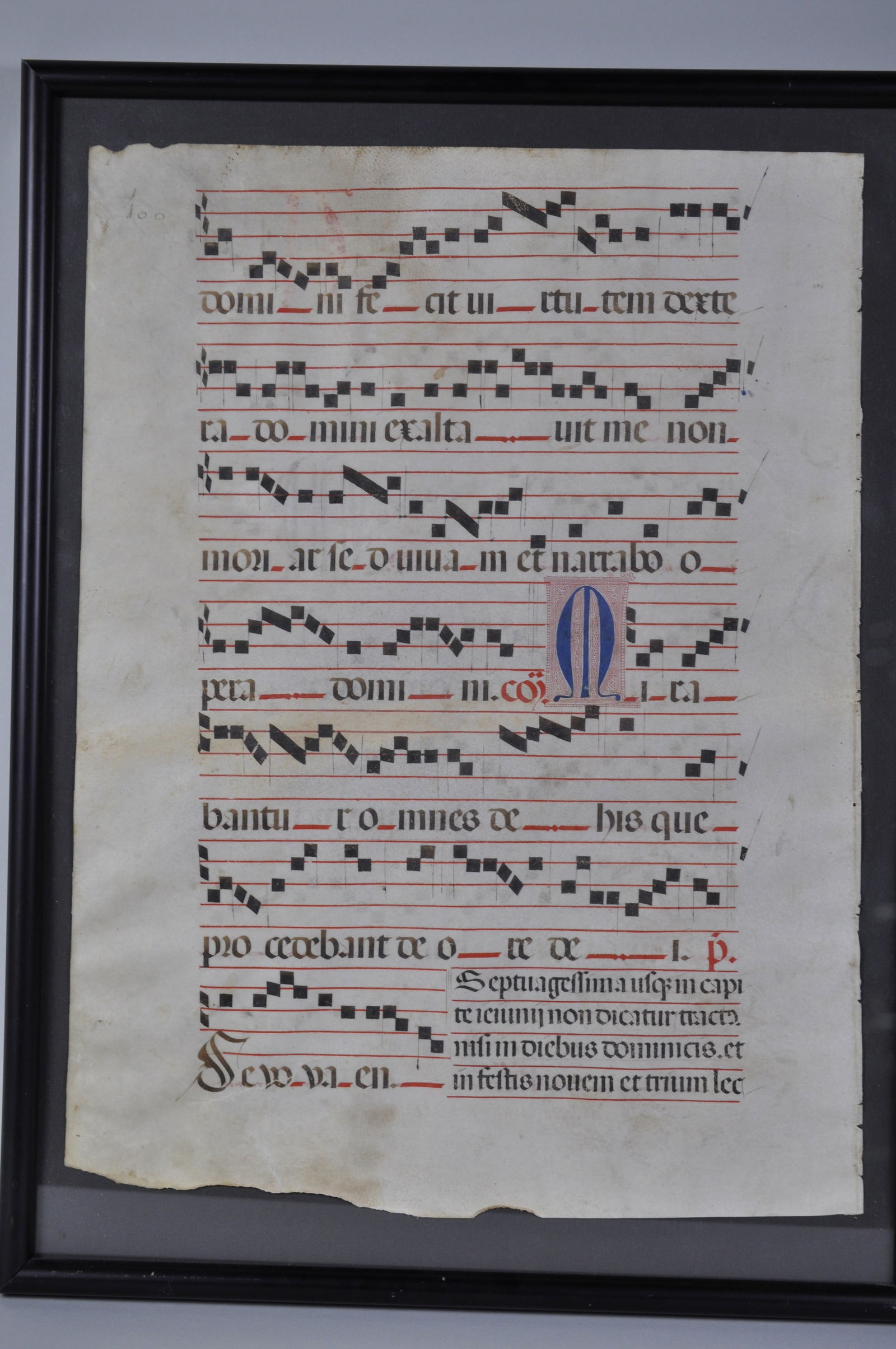 Latin Gregorian Chant Music Illuminated Manuscript (1 of 17)