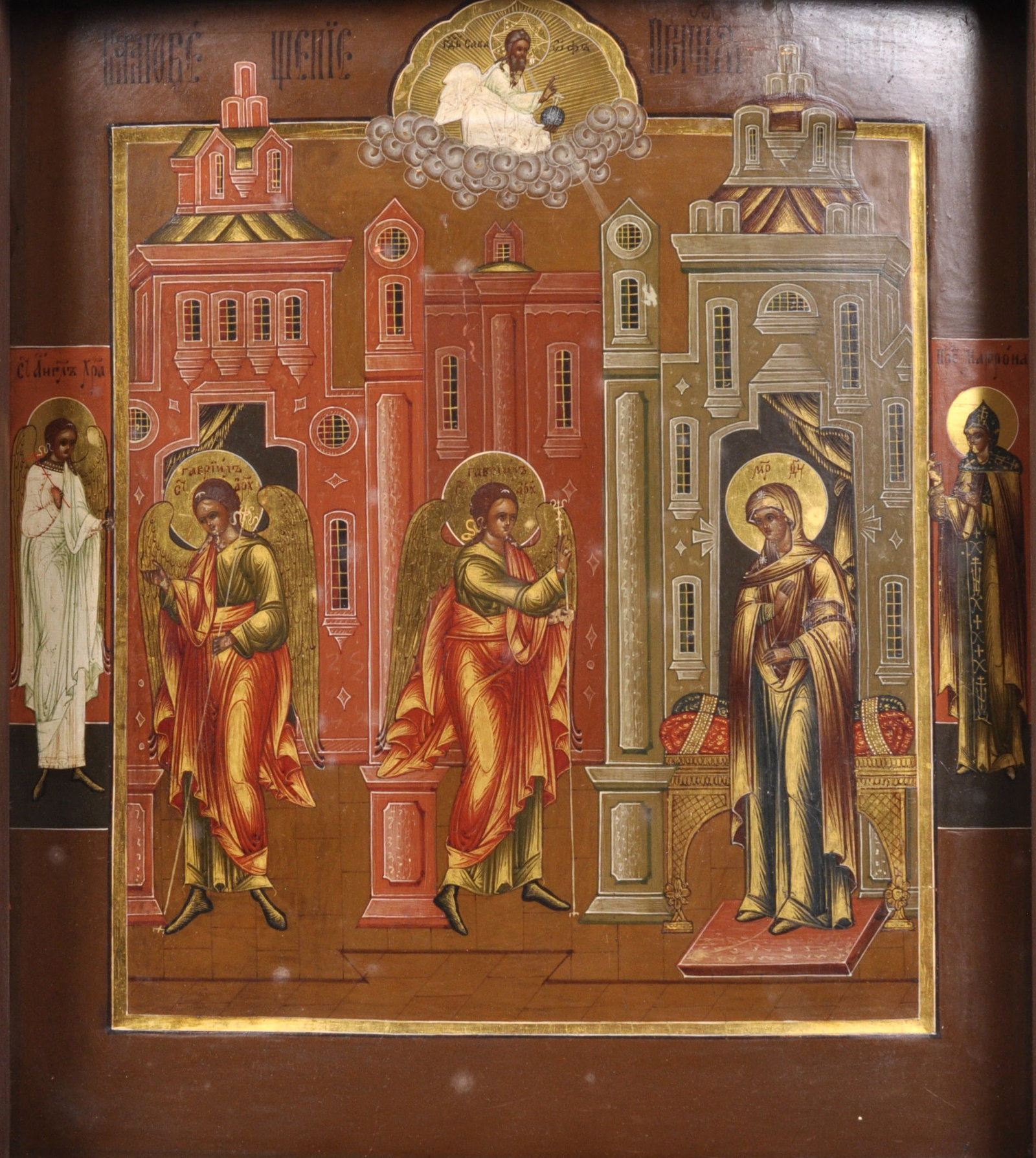 Icon Scene of the Annunciation: Title: Icon Scene of the Annunciation Origin: