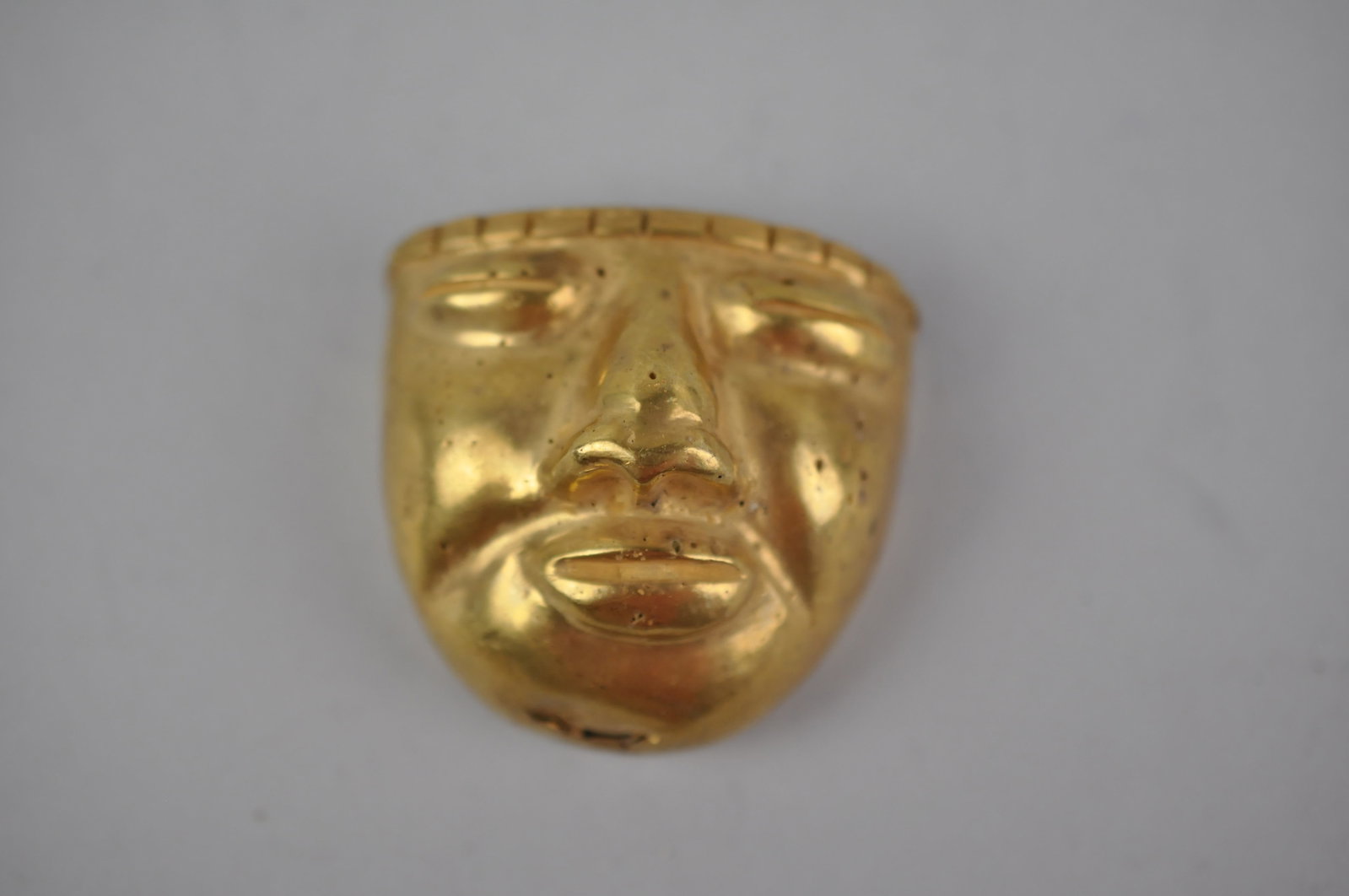 Tairona Tumbaga Mask 500-1000 AD: Origin: Colombia, Tairona Culture, 500-1000 A.D.