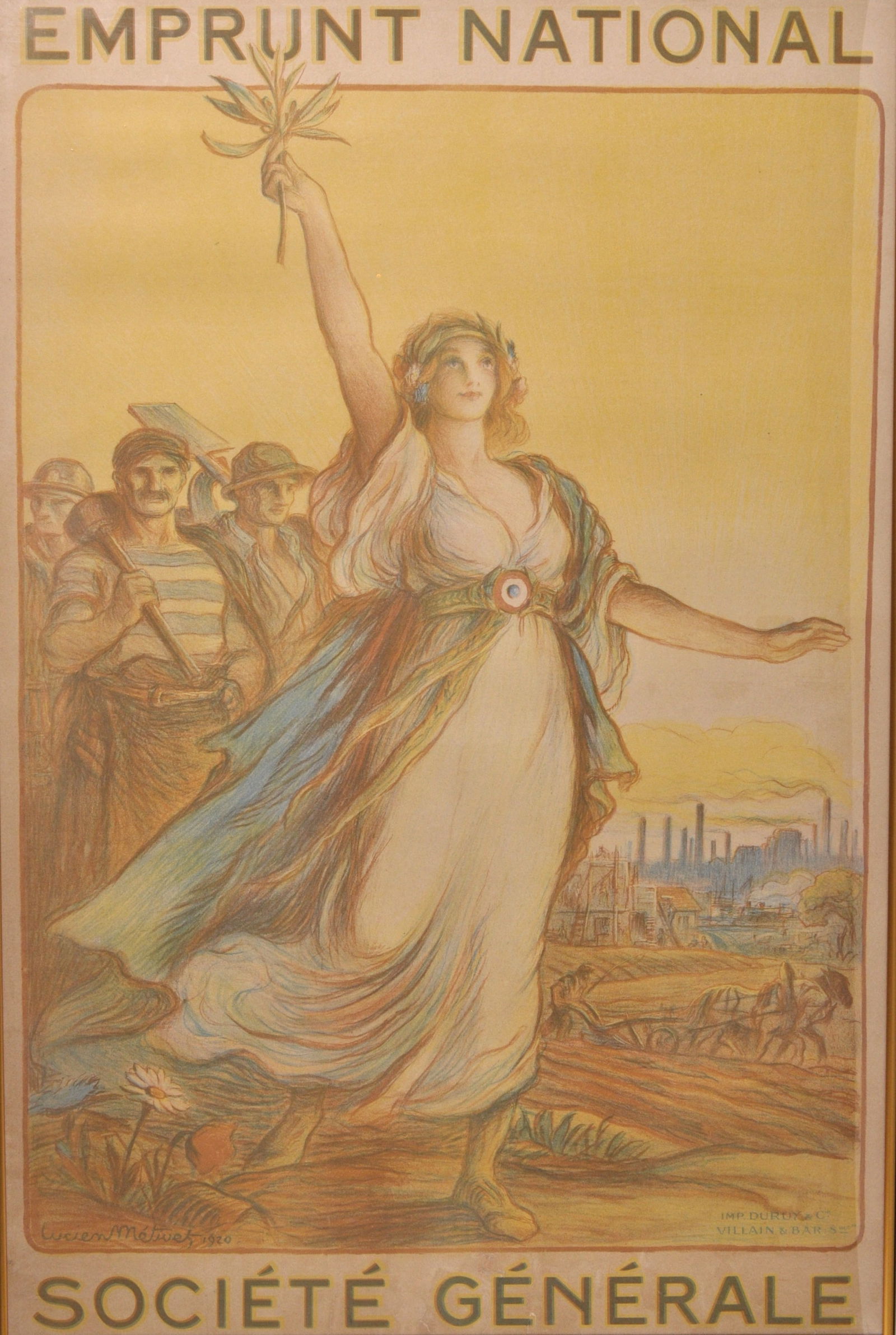 French World War I Emprunt National Propaganda Poster: Artist: Leonetto Cappiello and Lucien Metivet Title: