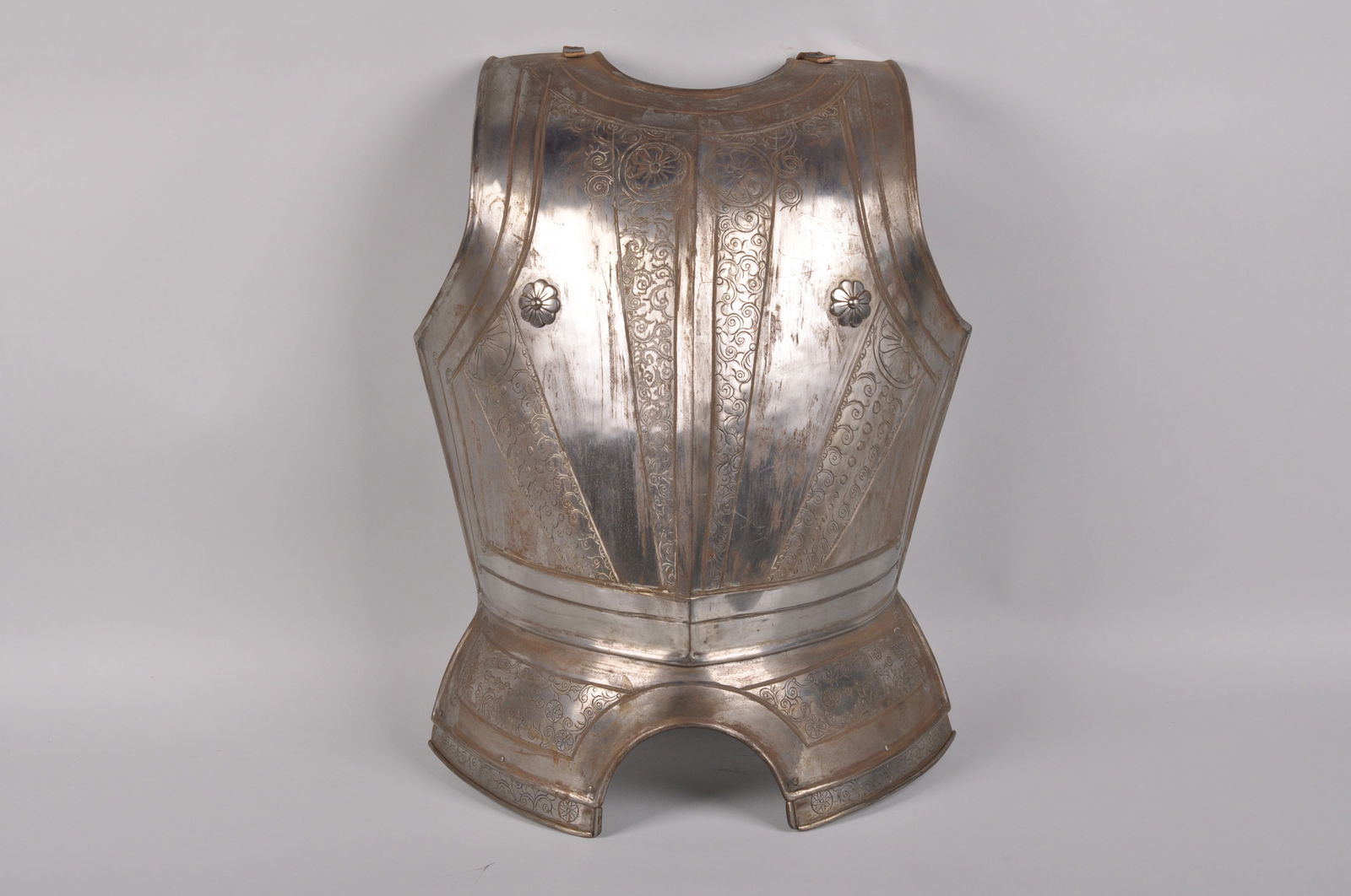 15th Century Steel Etched German Breastplate: Origin: Germany, 15th Century, Medieval Dimensions:</